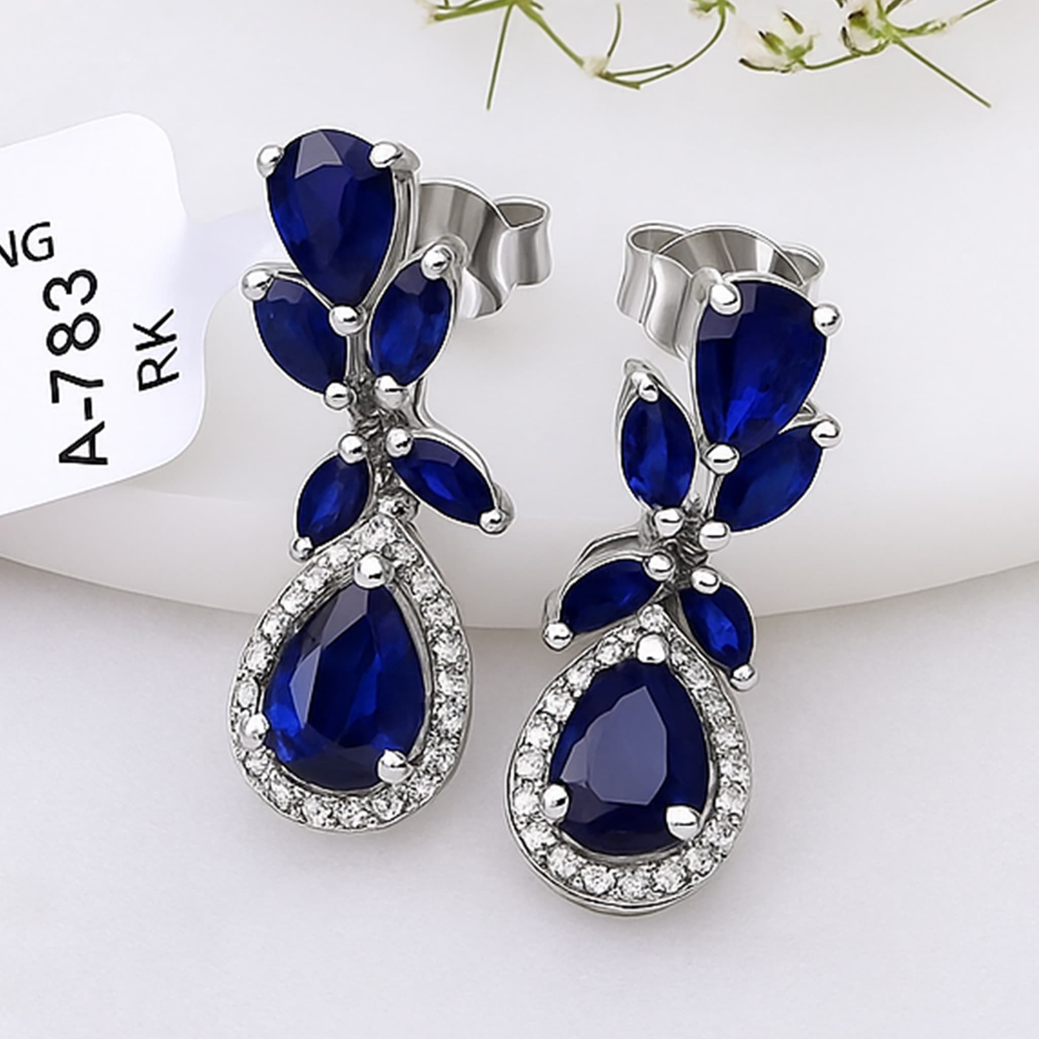 Celestial Sapphire Teardrop Earrings