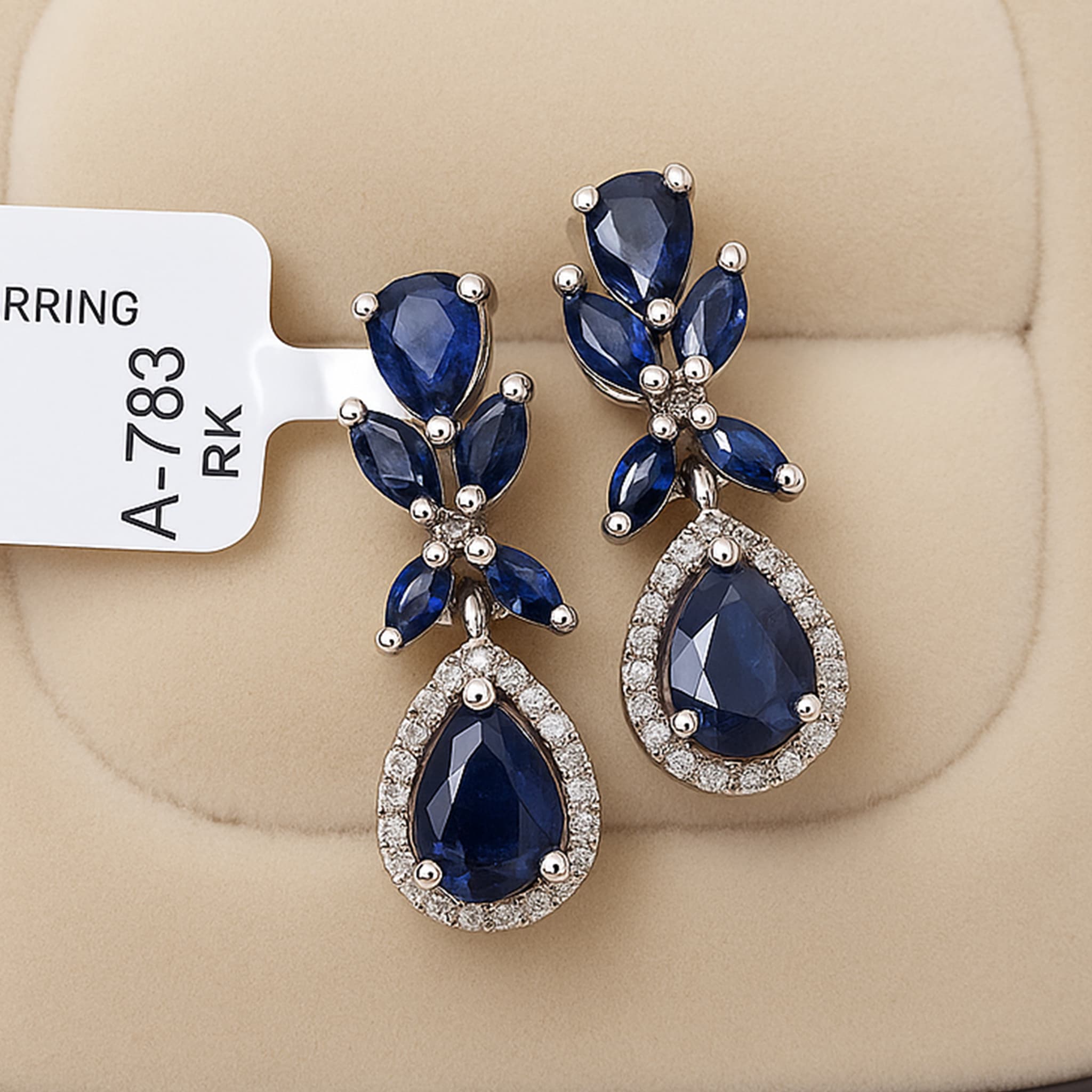 Celestial Sapphire Teardrop Earrings