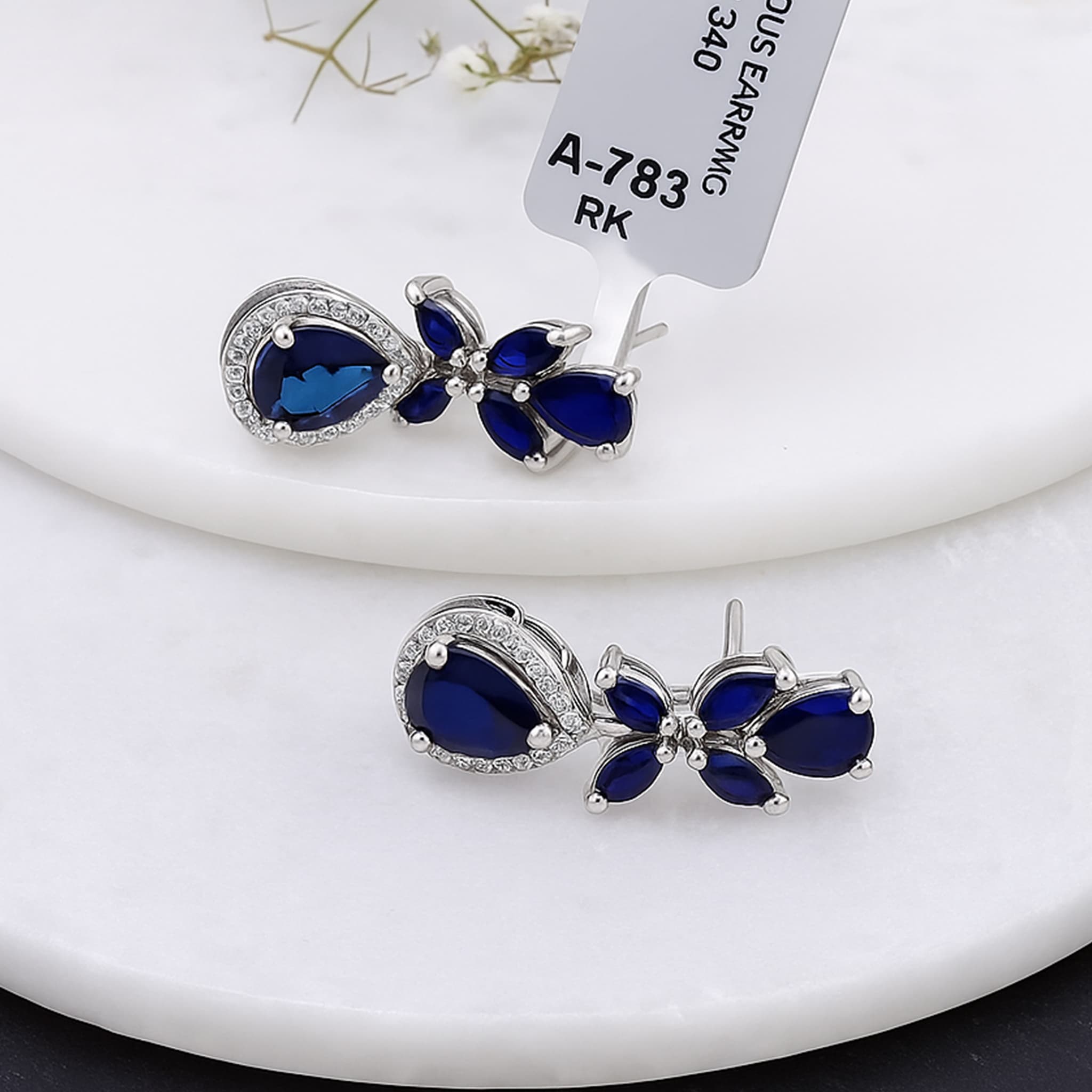 Celestial Sapphire Teardrop Earrings
