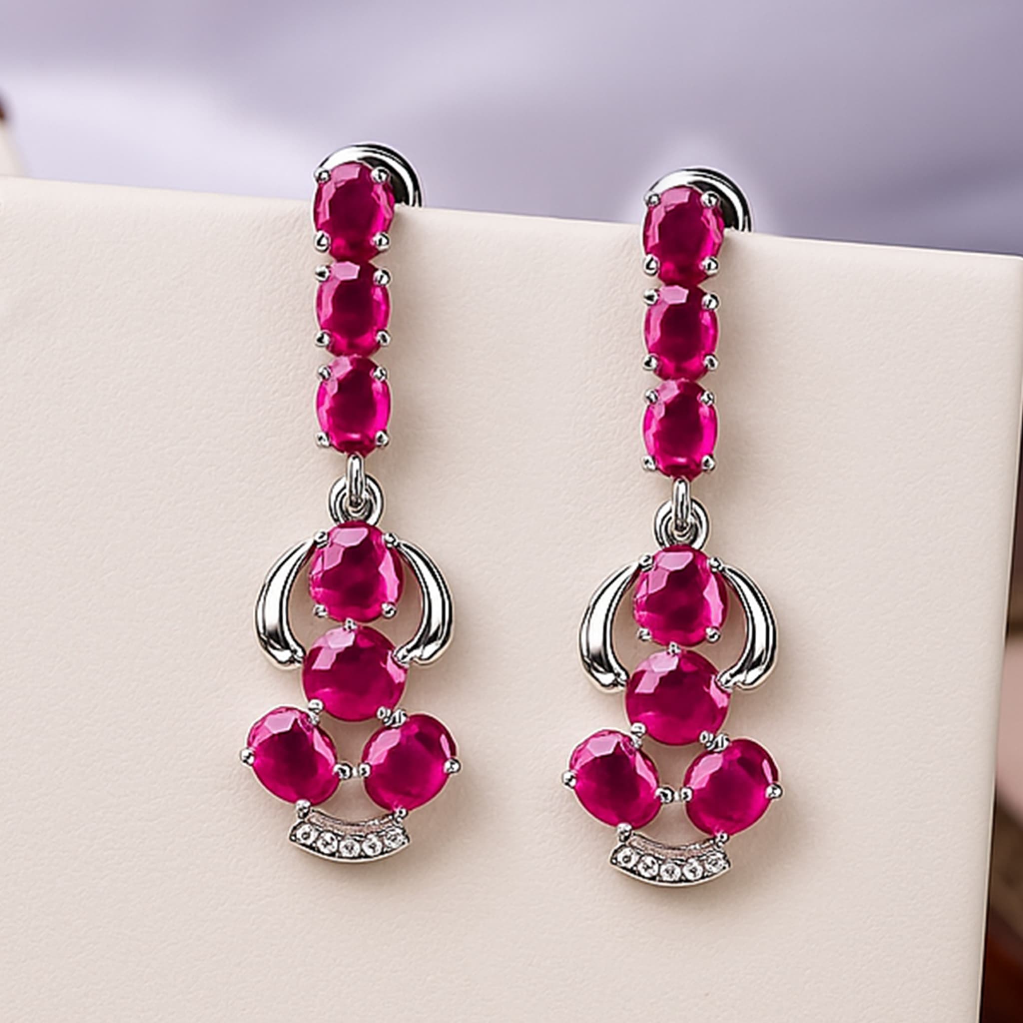Royal Ruby Cascade Earrings