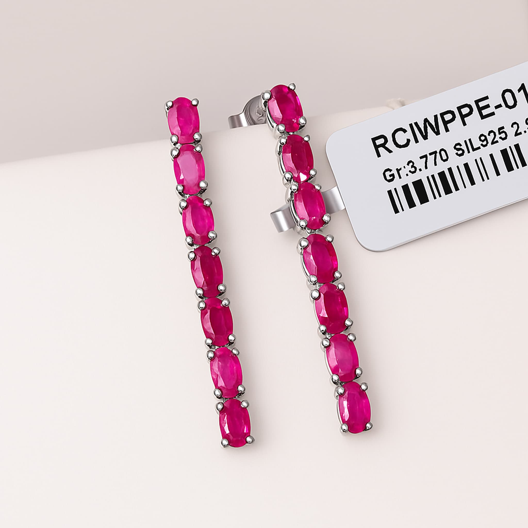 Ruby Line Drop Earrings alternate view