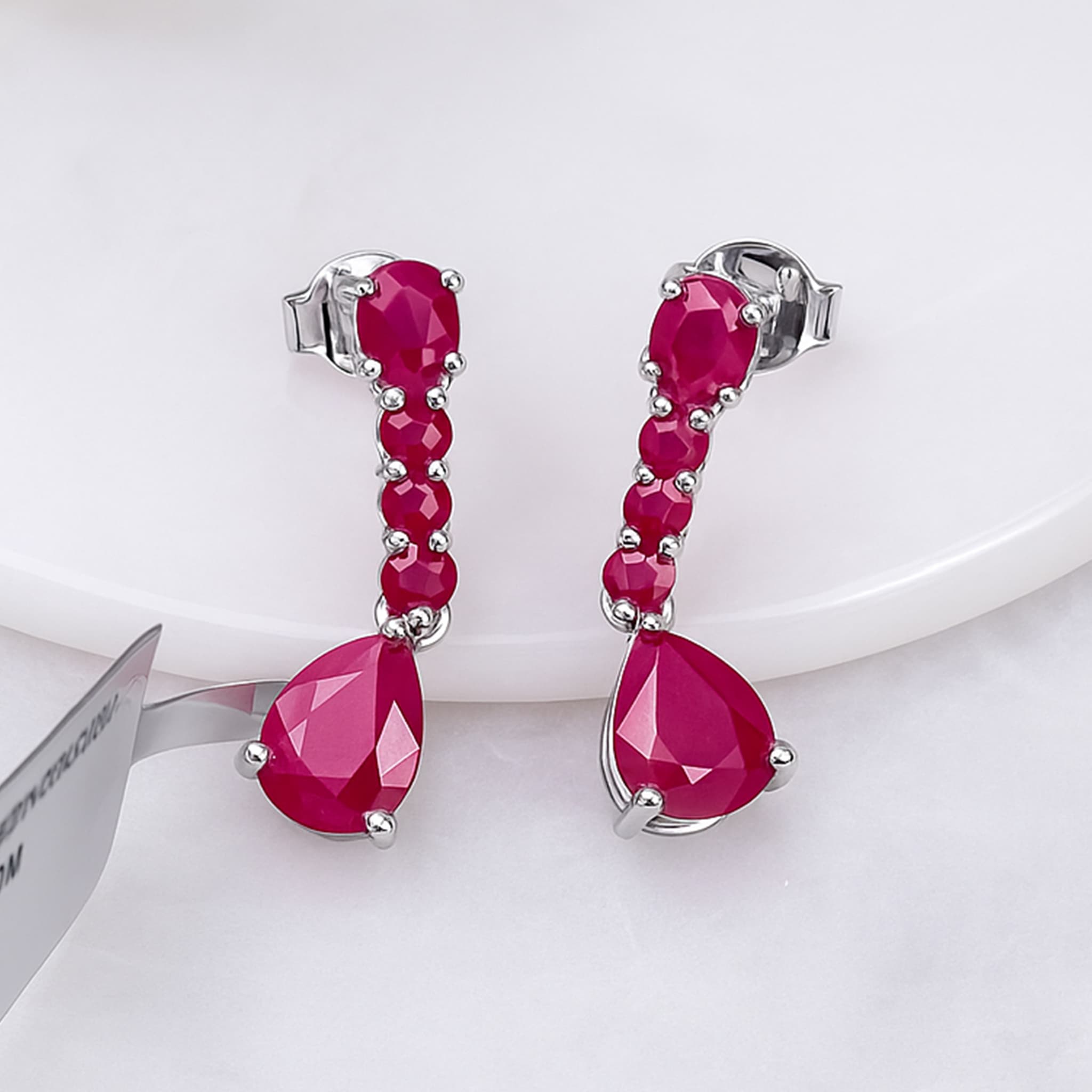 Scarlet Ruby Teardrop Earrings alternate view