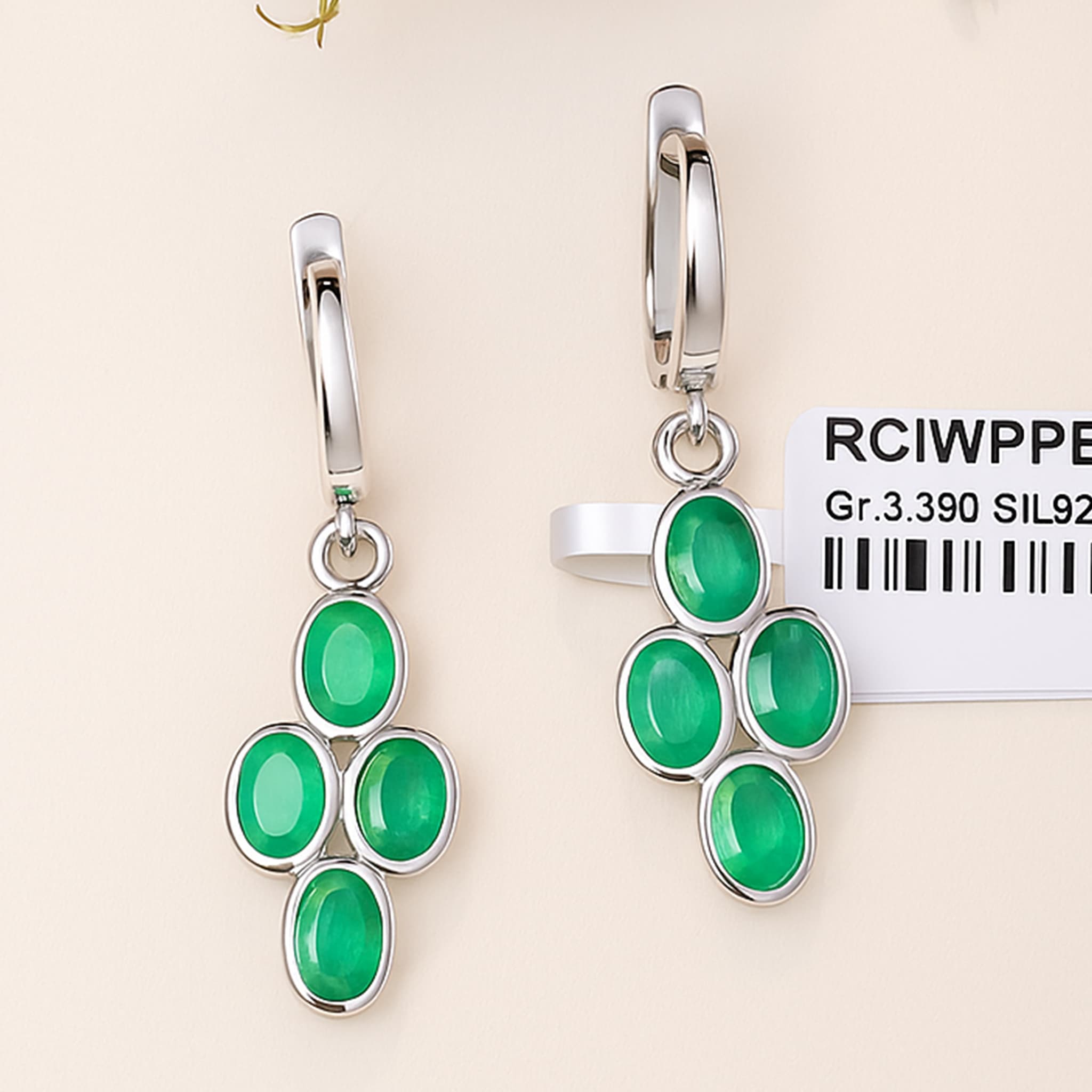Emerald Cluster Drop Earrings