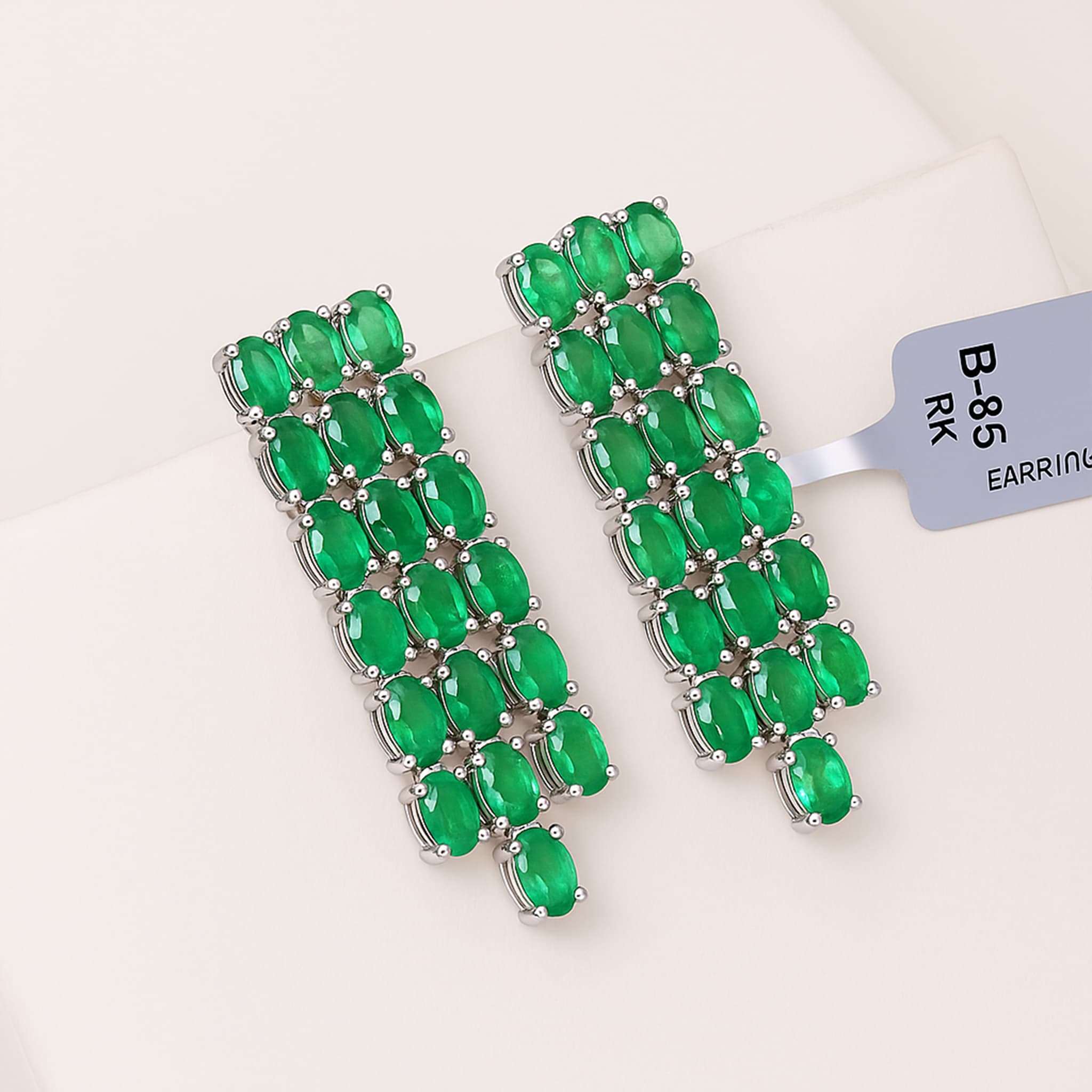 Emerald Waterfall Statement Earrings
