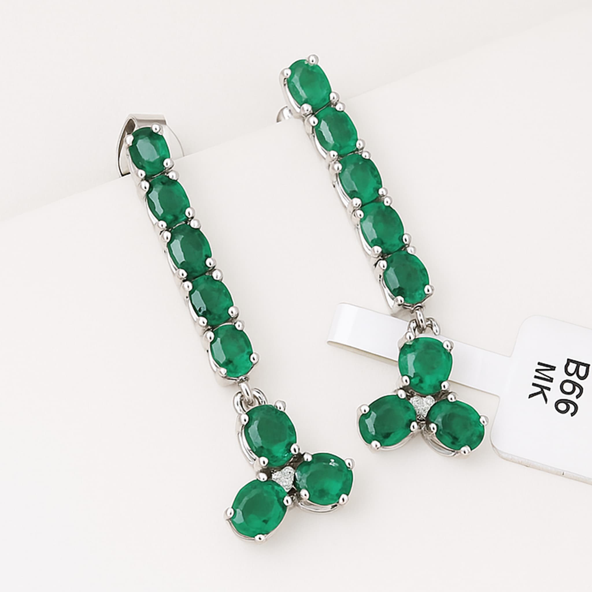 Emerald Floral Drop Earrings