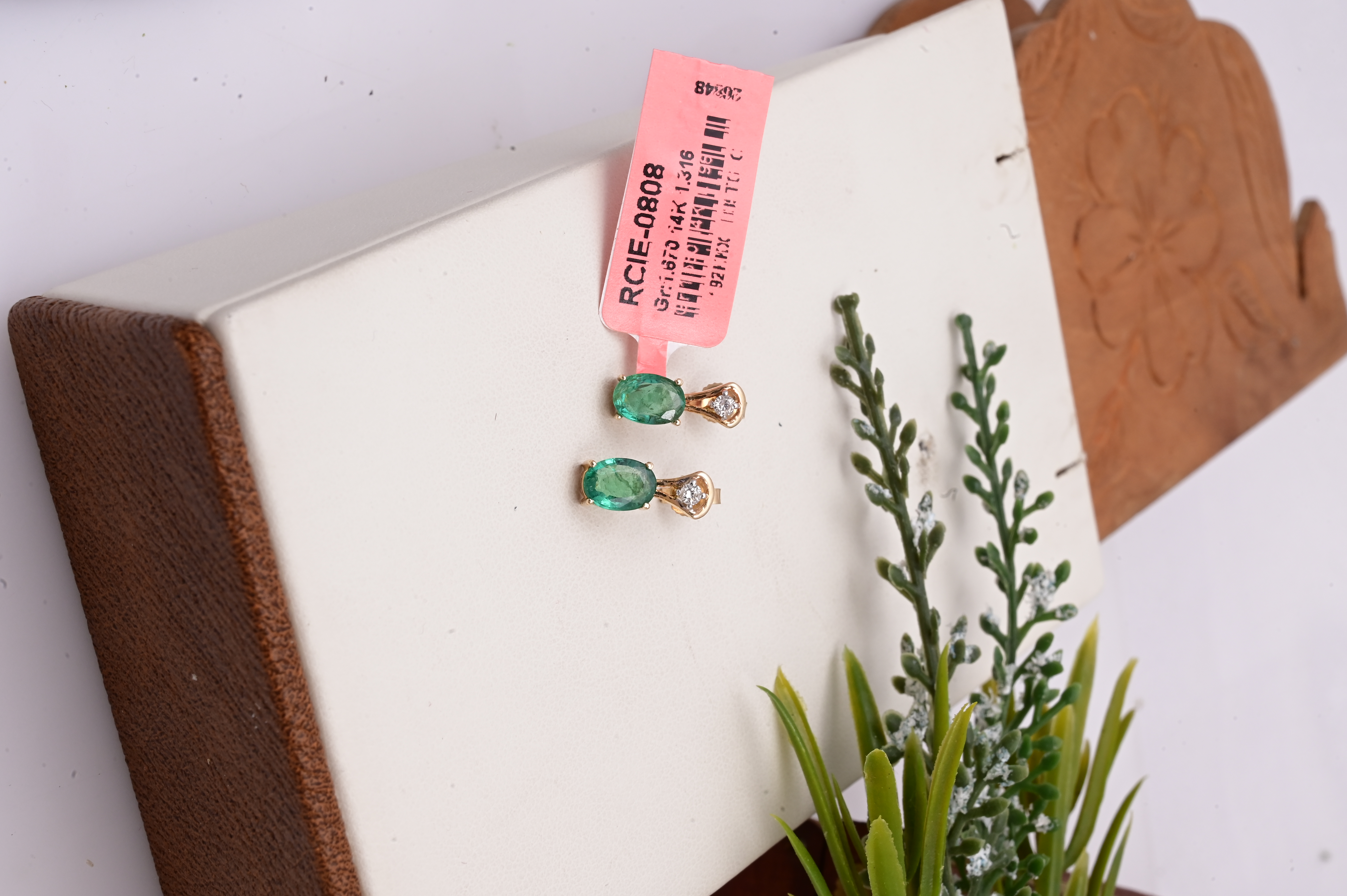 Royal Emerald Diamond Drop Stud Earrings