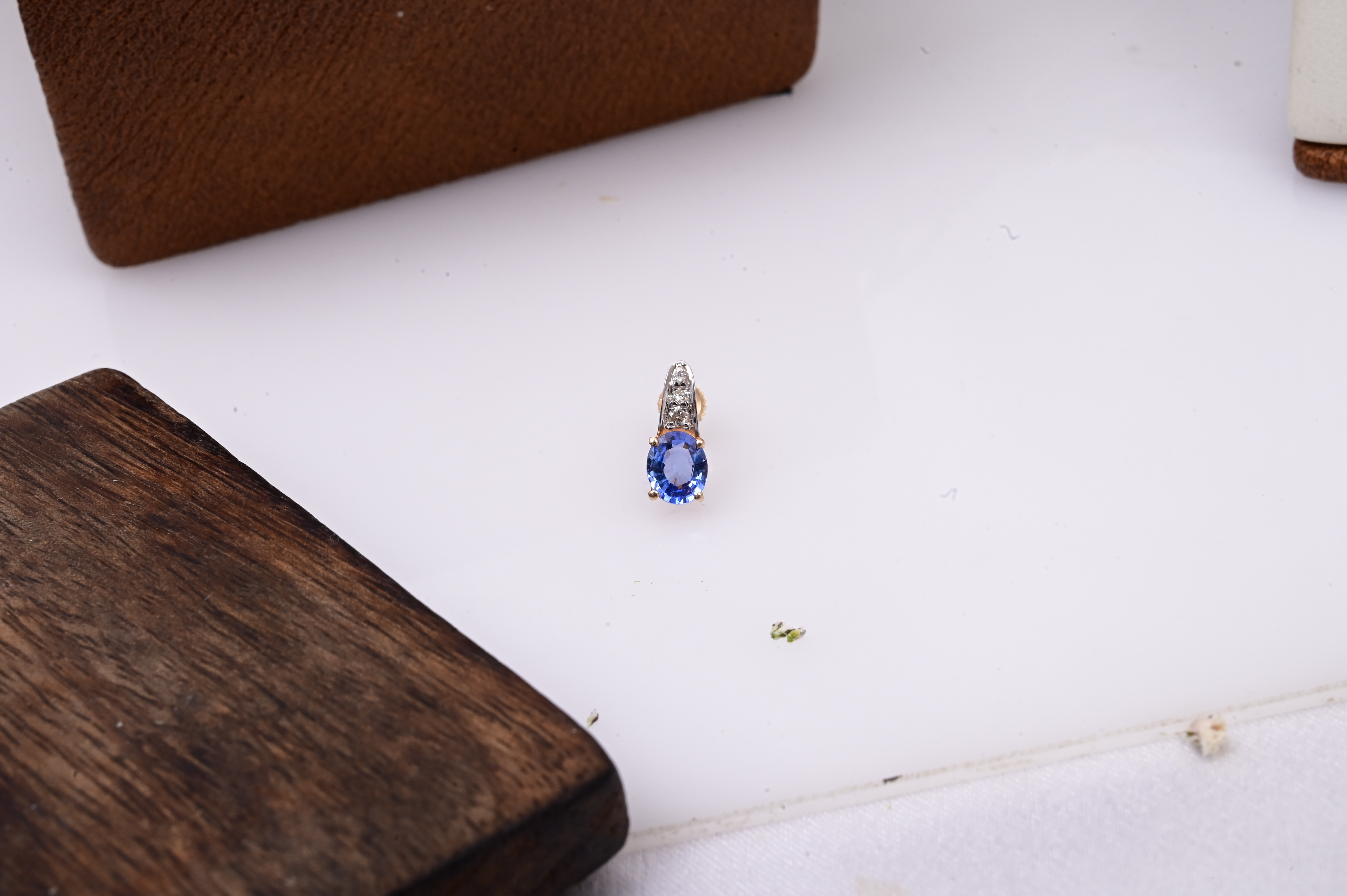 Royal Blue Sapphire Diamond Accent Stud Earrings