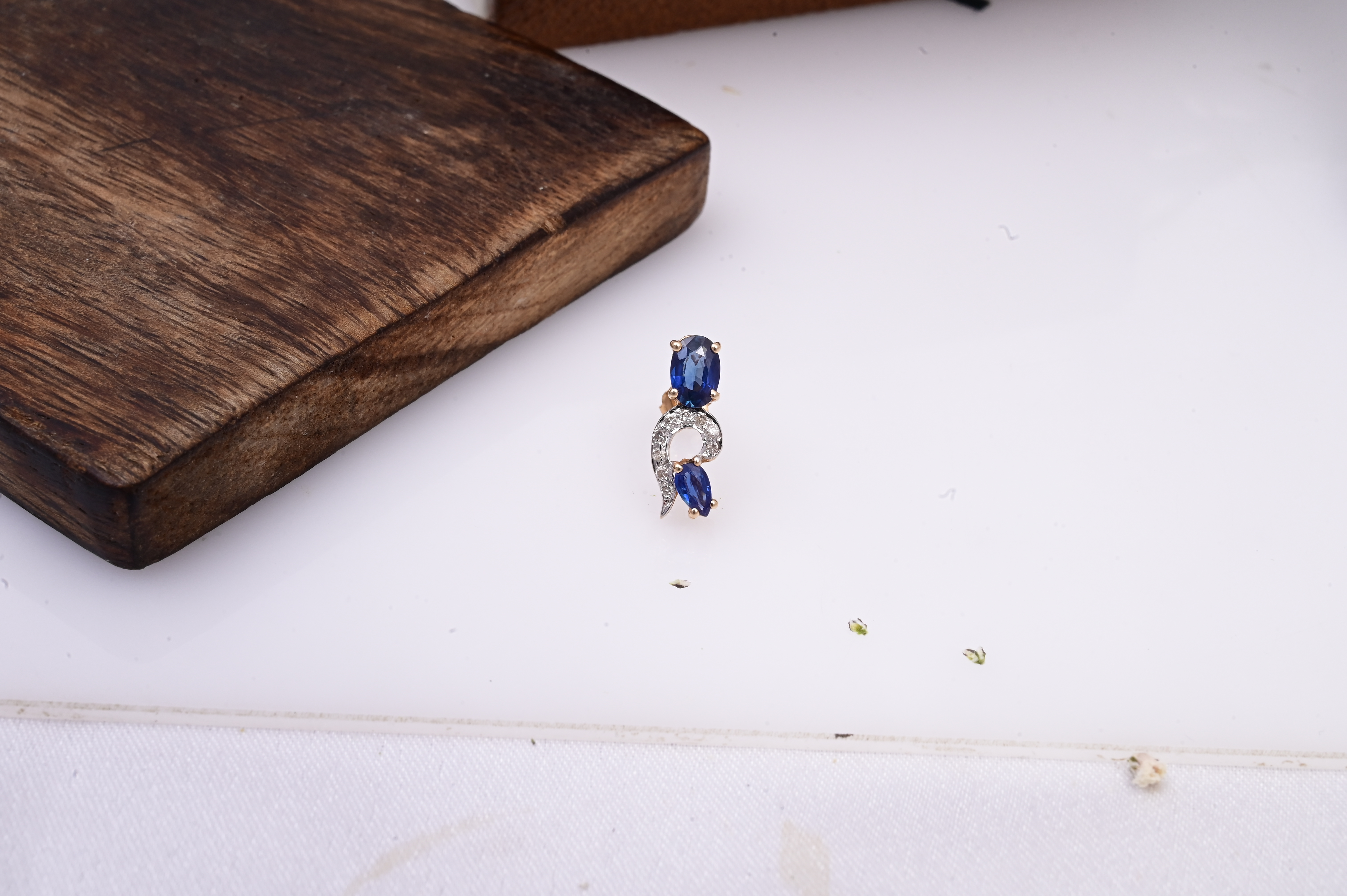 Royal Blue Sapphire Diamond Designer Earrings