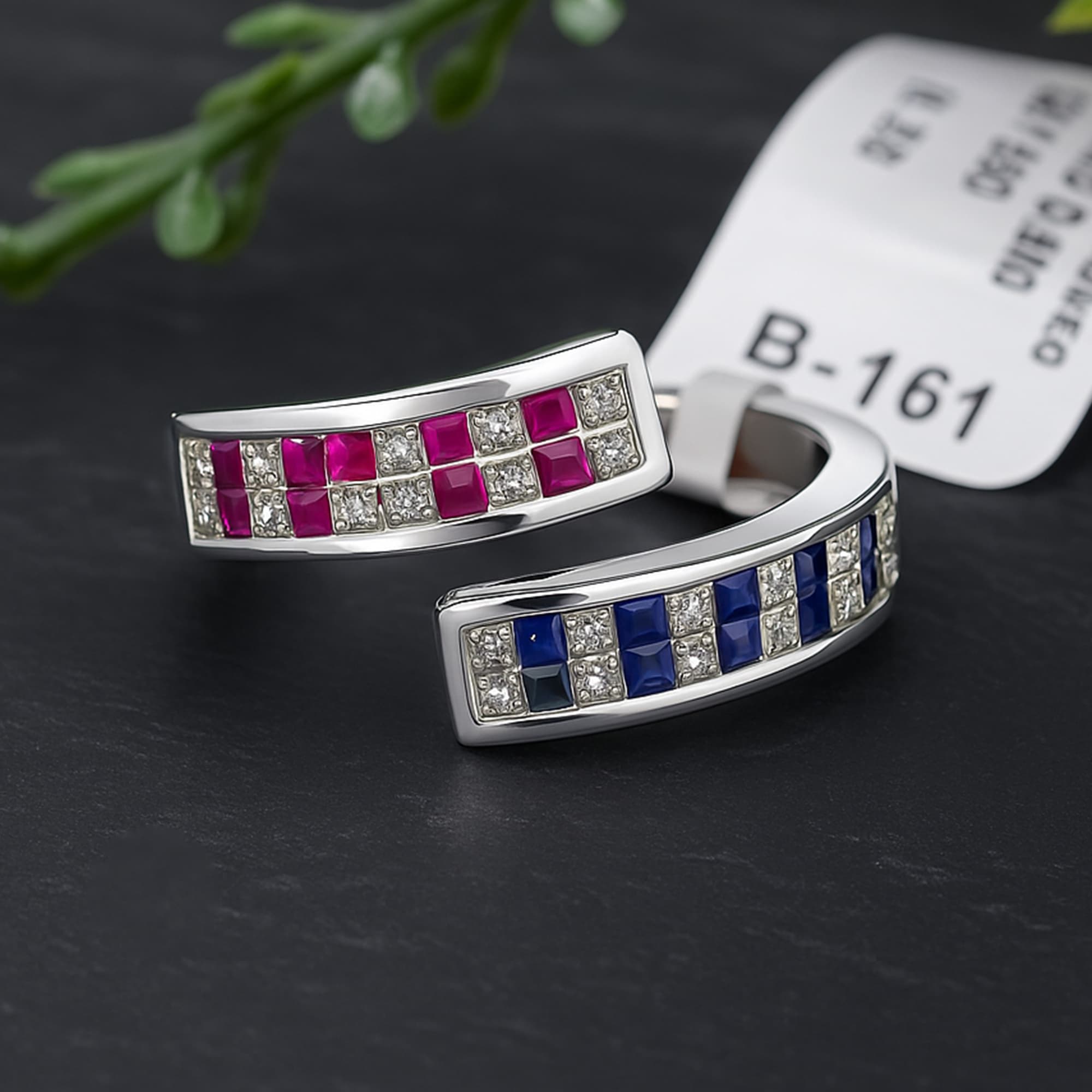 Dual Gem Harmony Open Ring