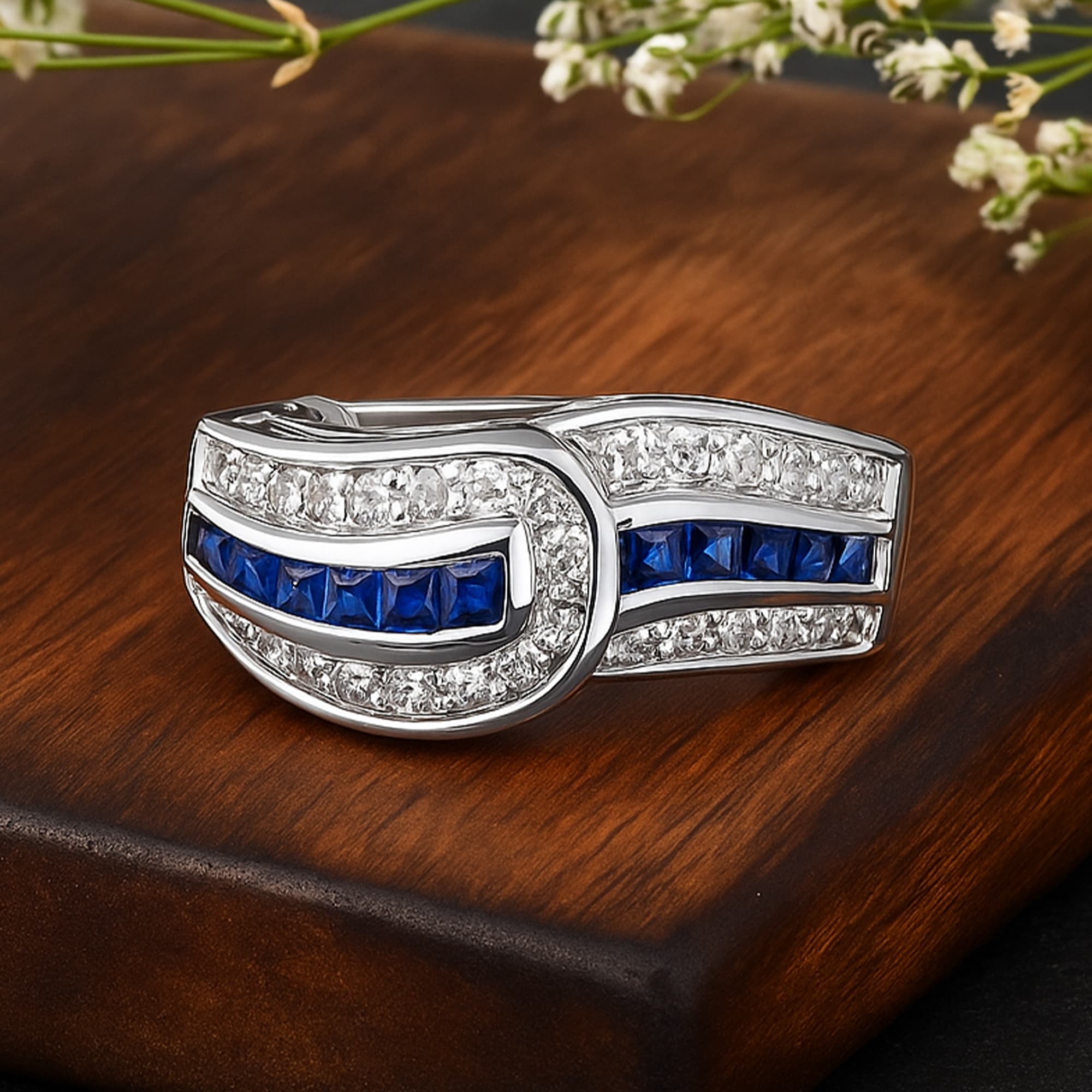 Infinity Sapphire Diamond Band Ring