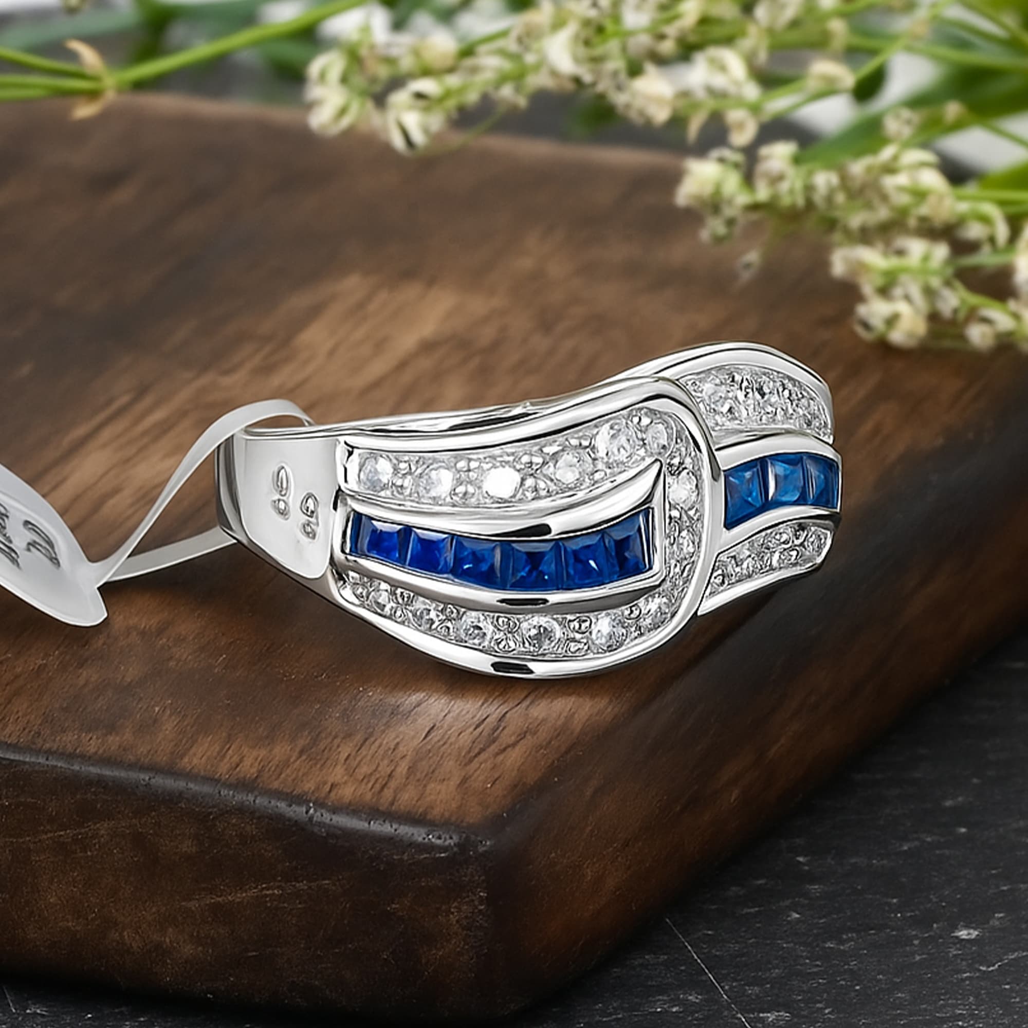Infinity Sapphire Diamond Band Ring alternate view
