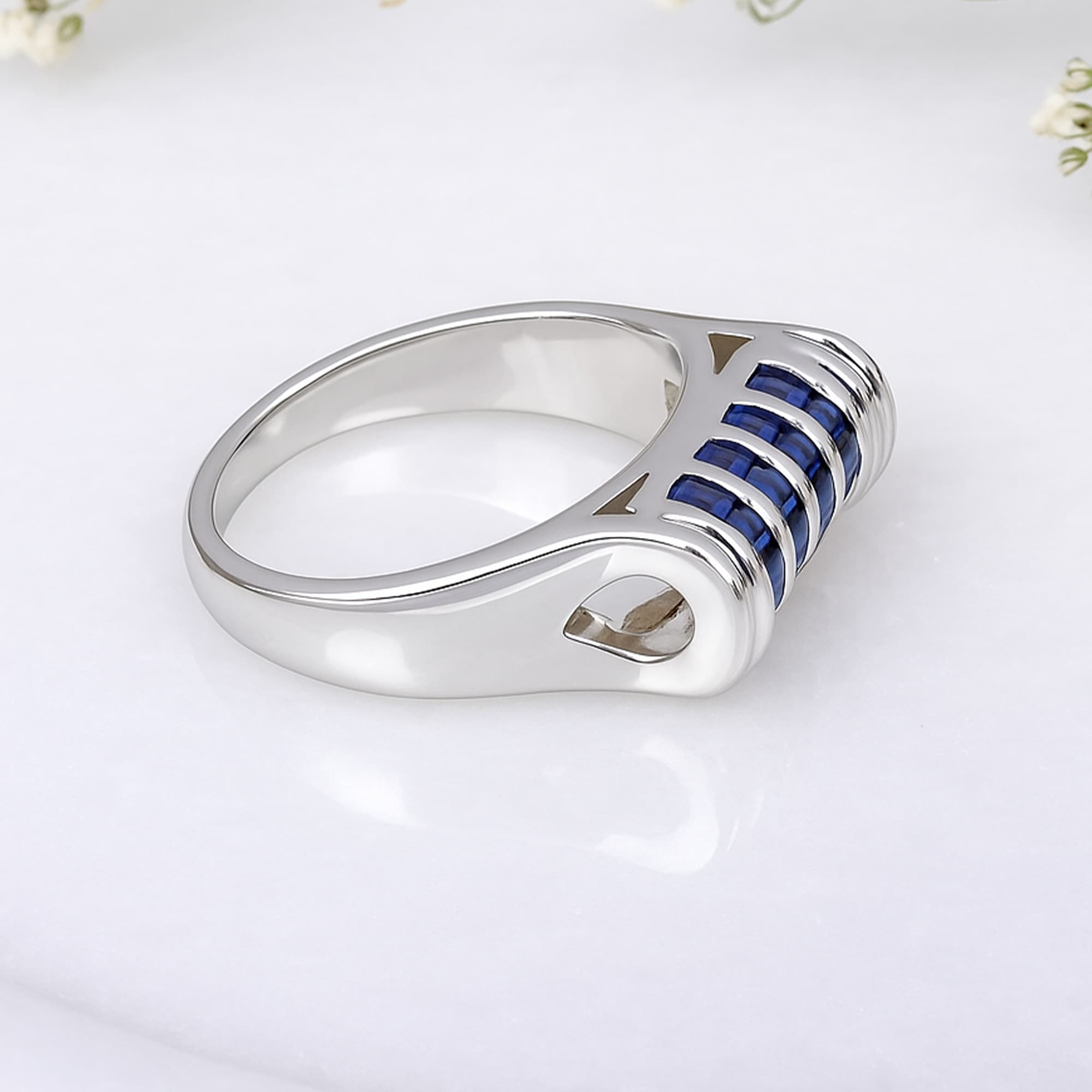 Blue Sapphire Channel Band Ring alternate view