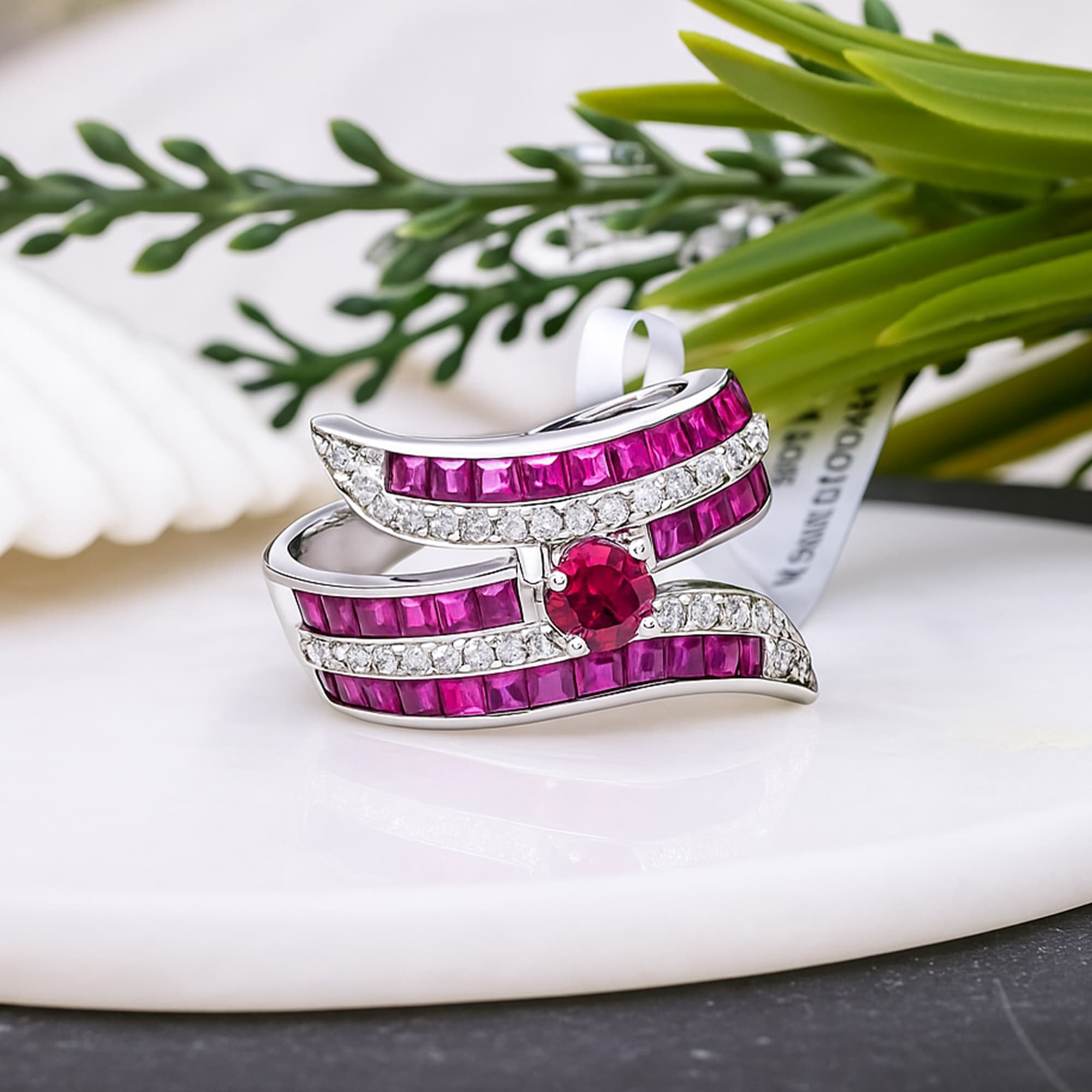 Royal Ruby Diamond Wrap Ring alternate view