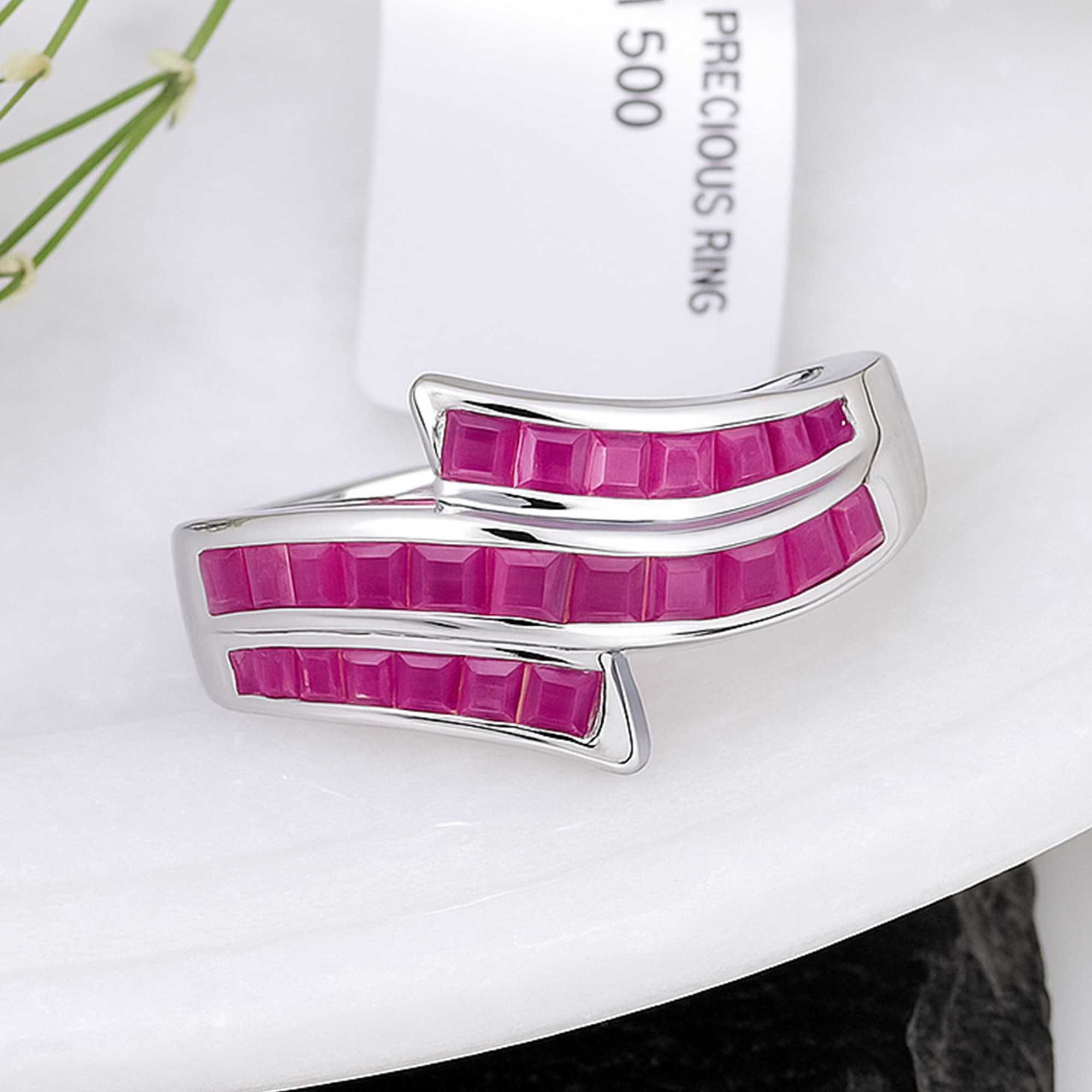 Ruby Ribbon Channel Ring