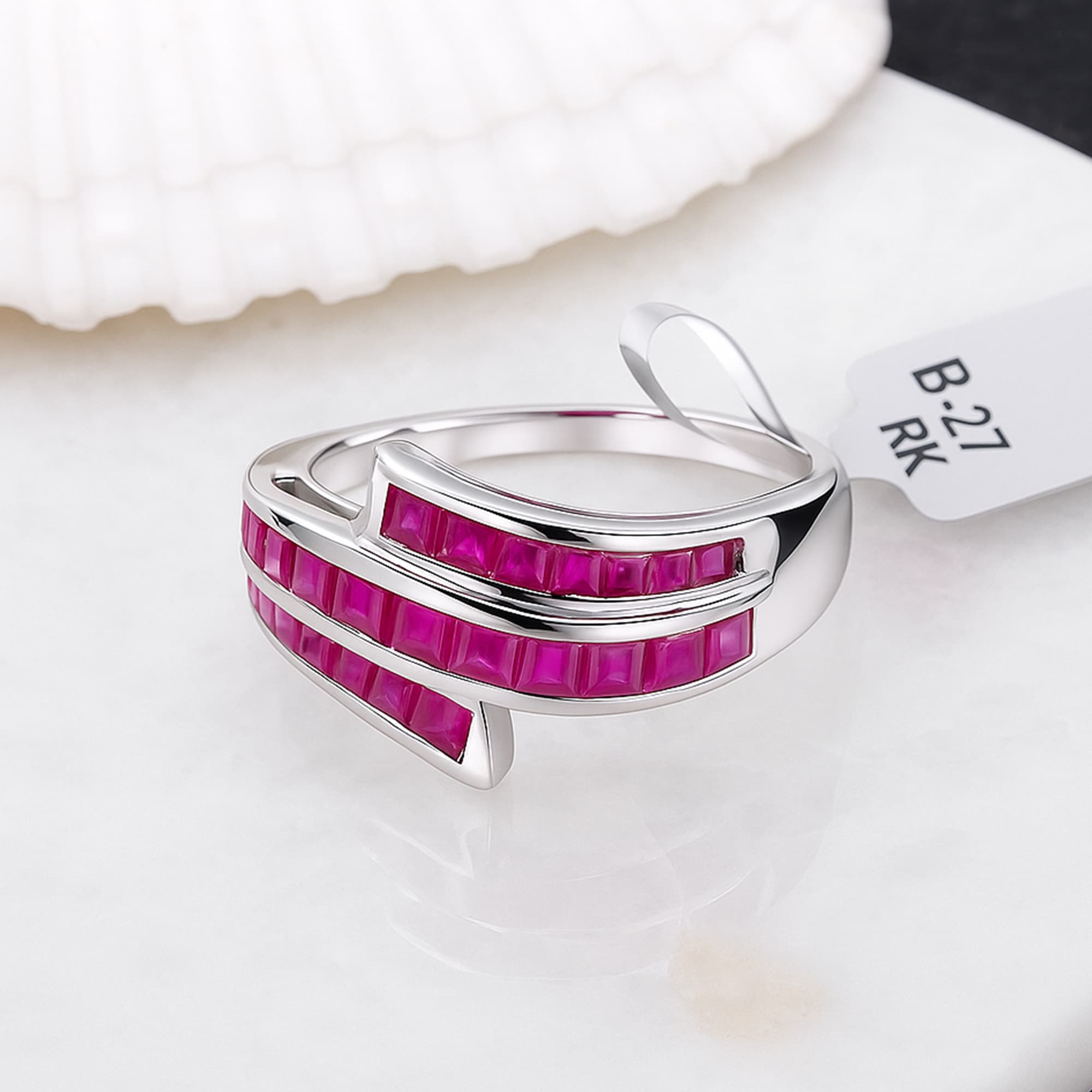 Ruby Ribbon Channel Ring