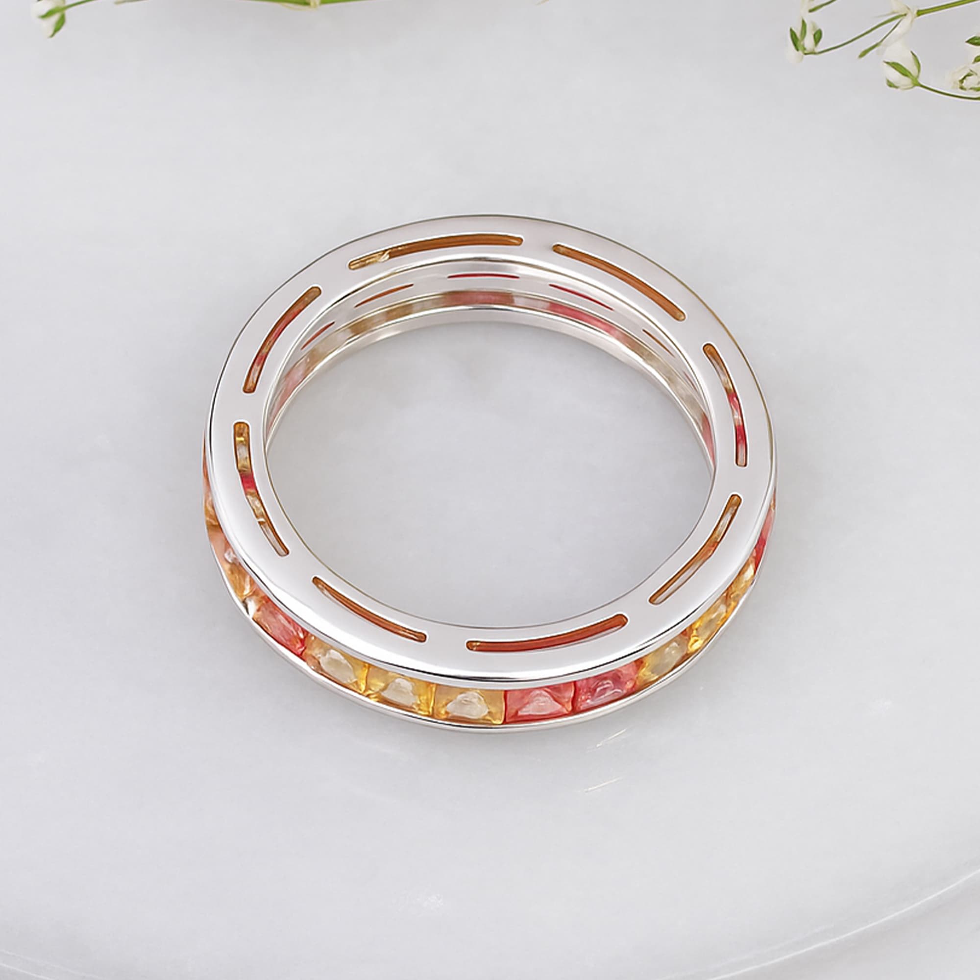 Rainbow Sapphire Eternity Band Ring alternate view