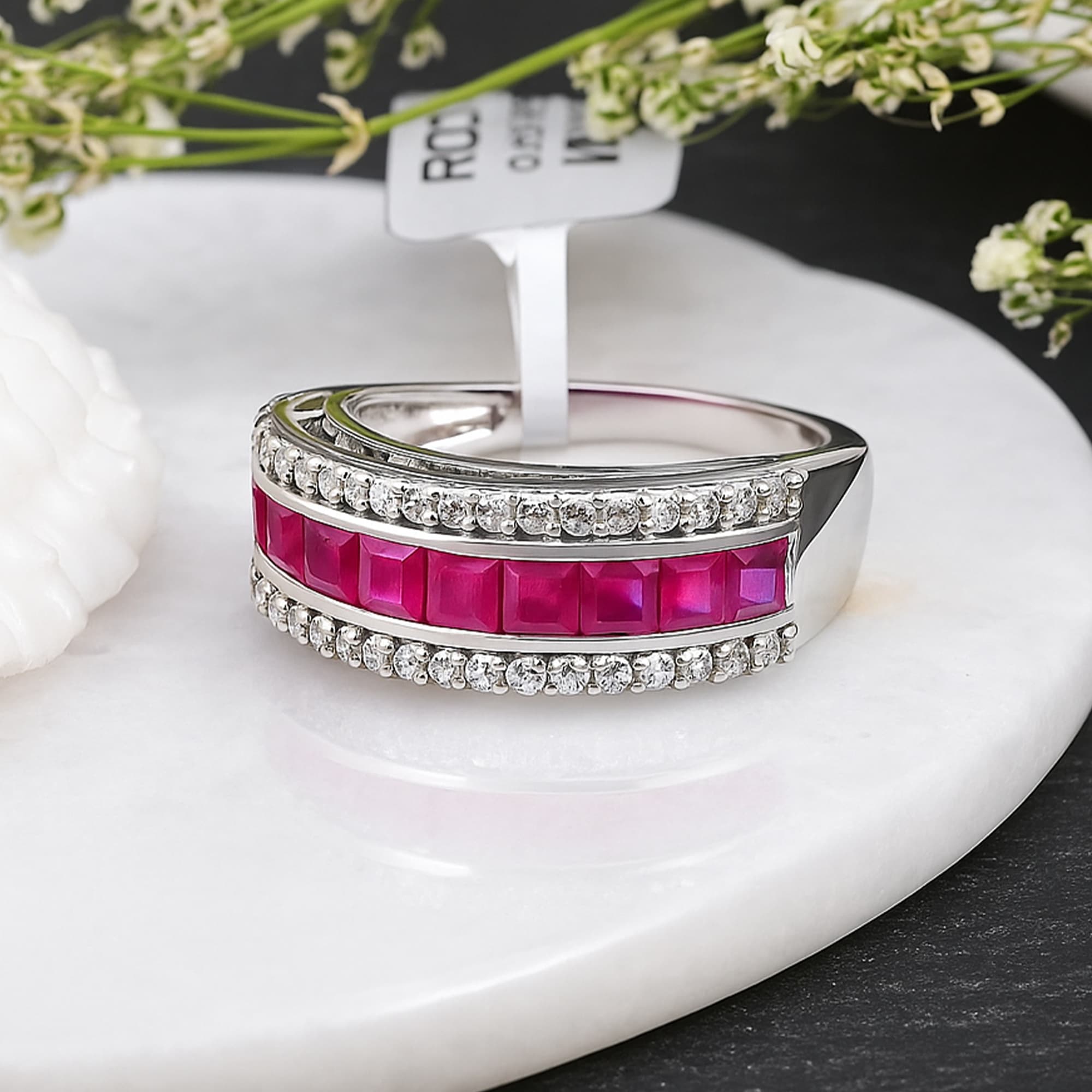 Ruby Channel Set Eternity Band Ring alternate view