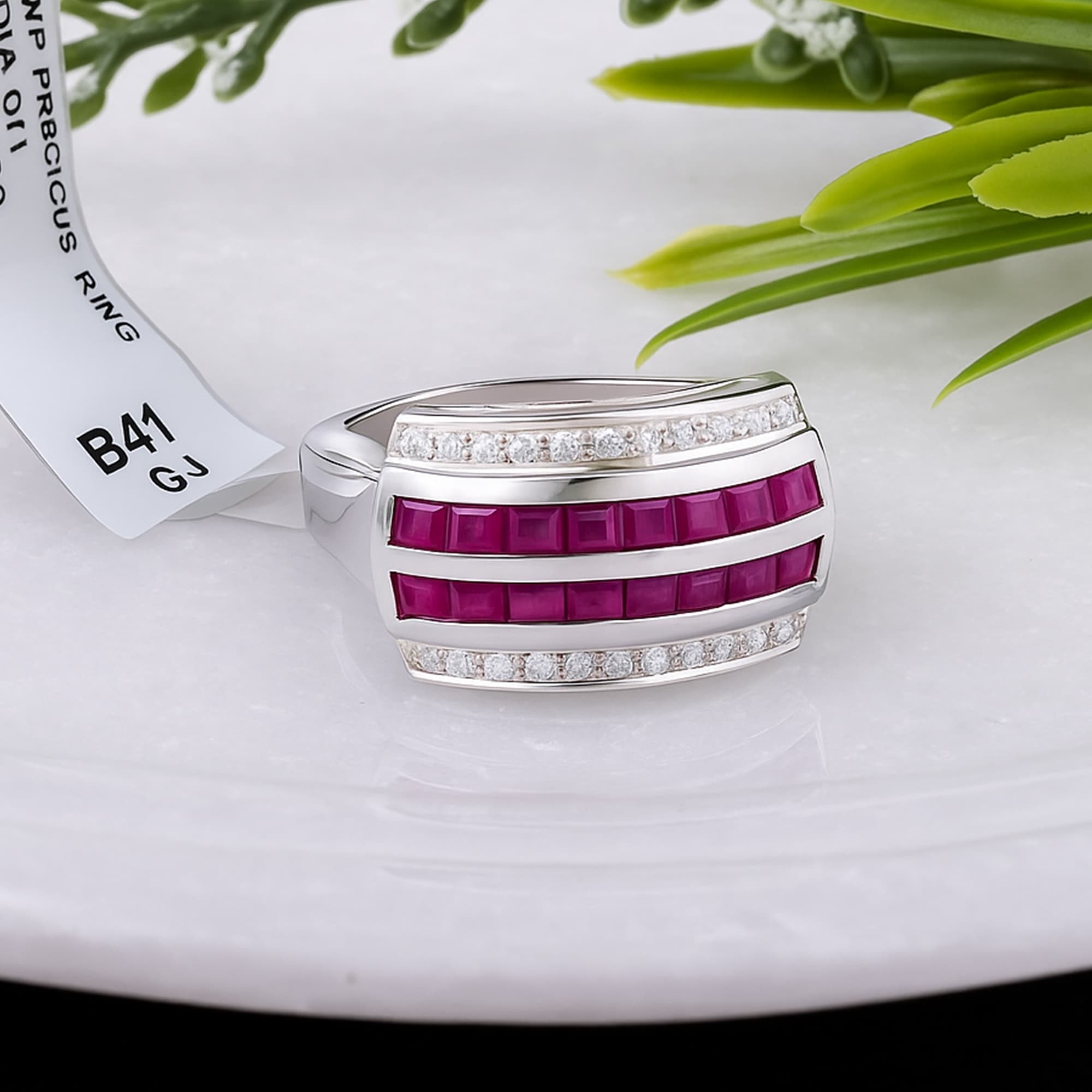 Royal Ruby Diamond Channel Ring