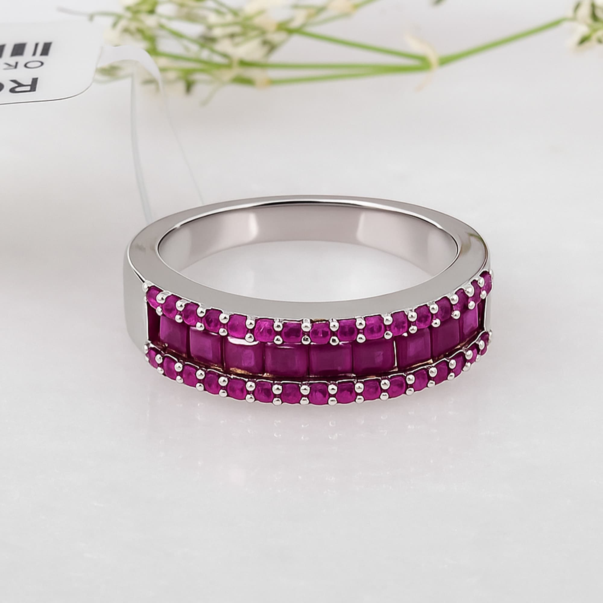 Ruby Royale Half Eternity Ring