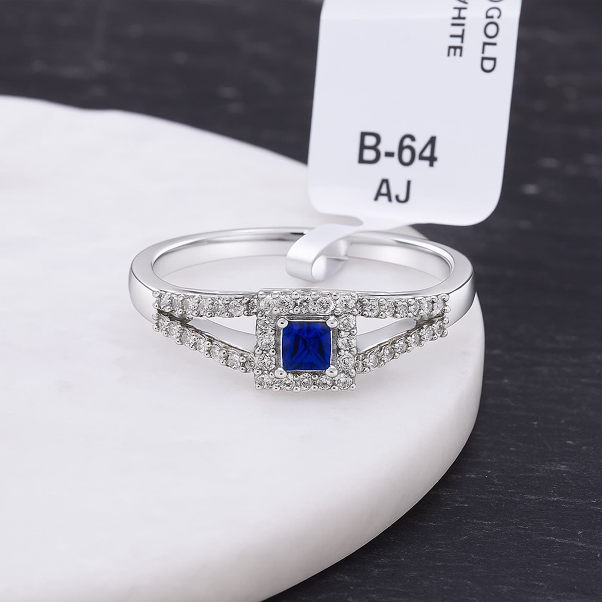 Royal Sapphire Halo Ring