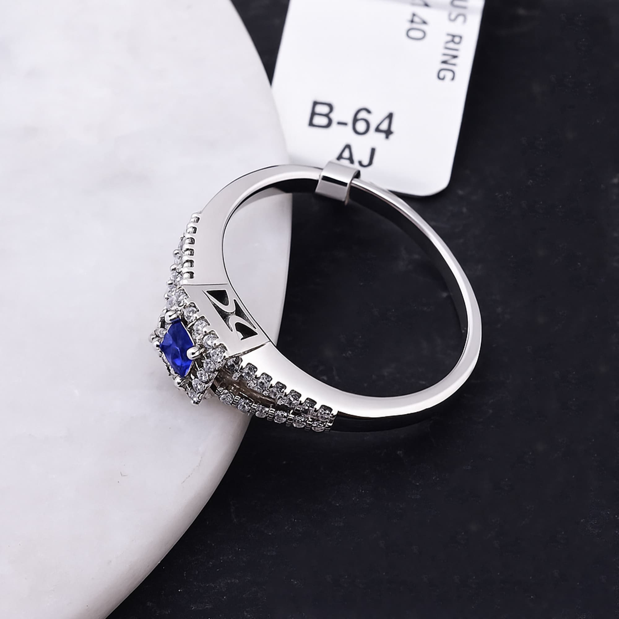 Royal Sapphire Halo Ring