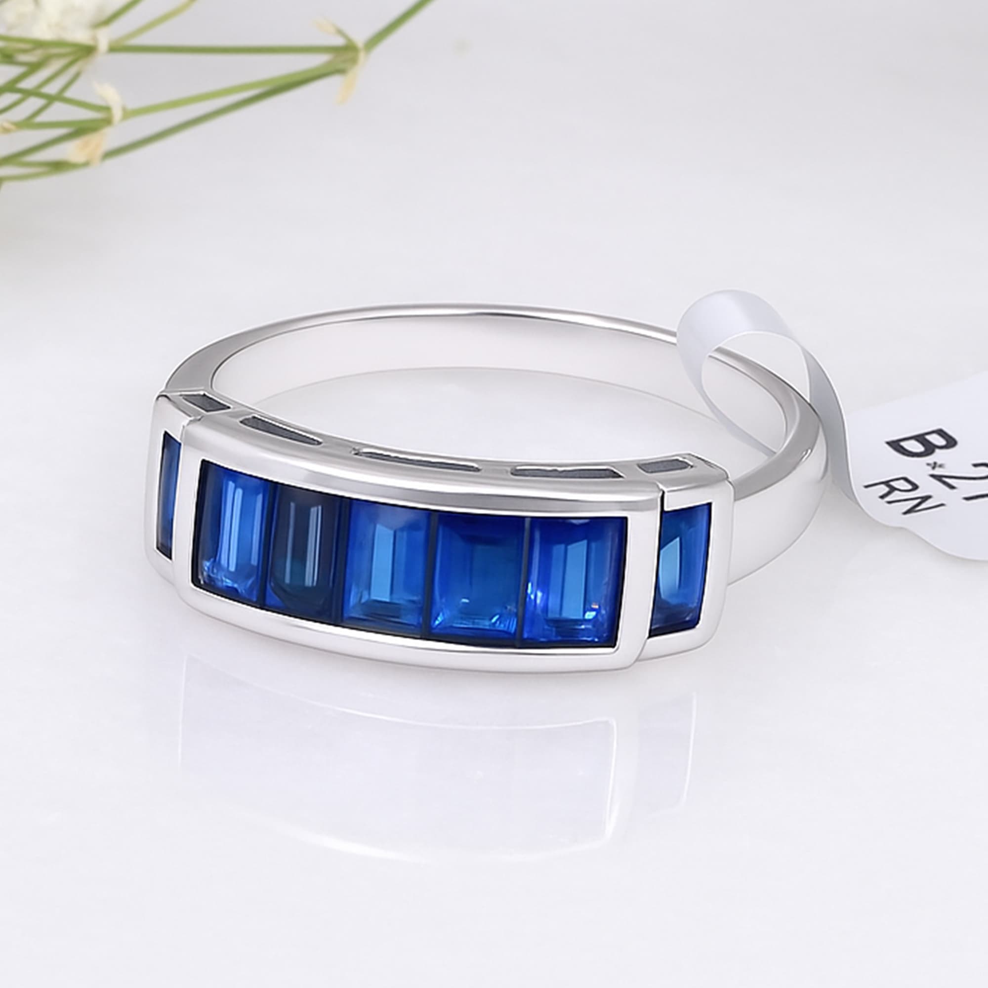 Azure Bar Sapphire Ring