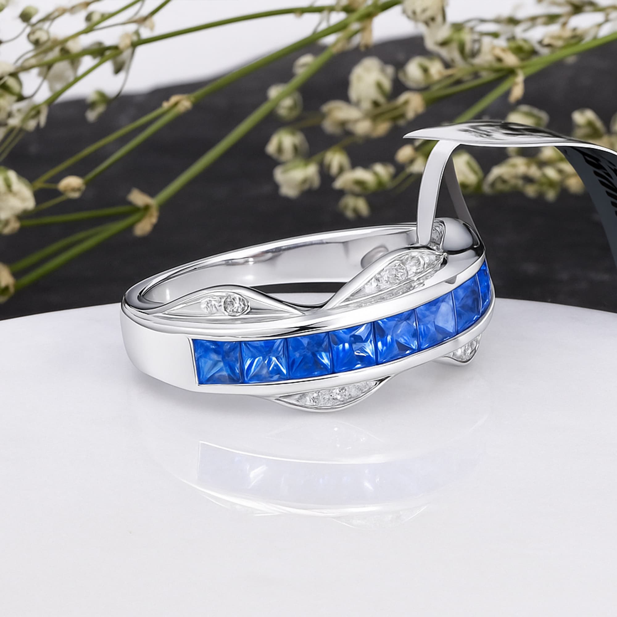 Sapphire Wave Eternity Ring alternate view