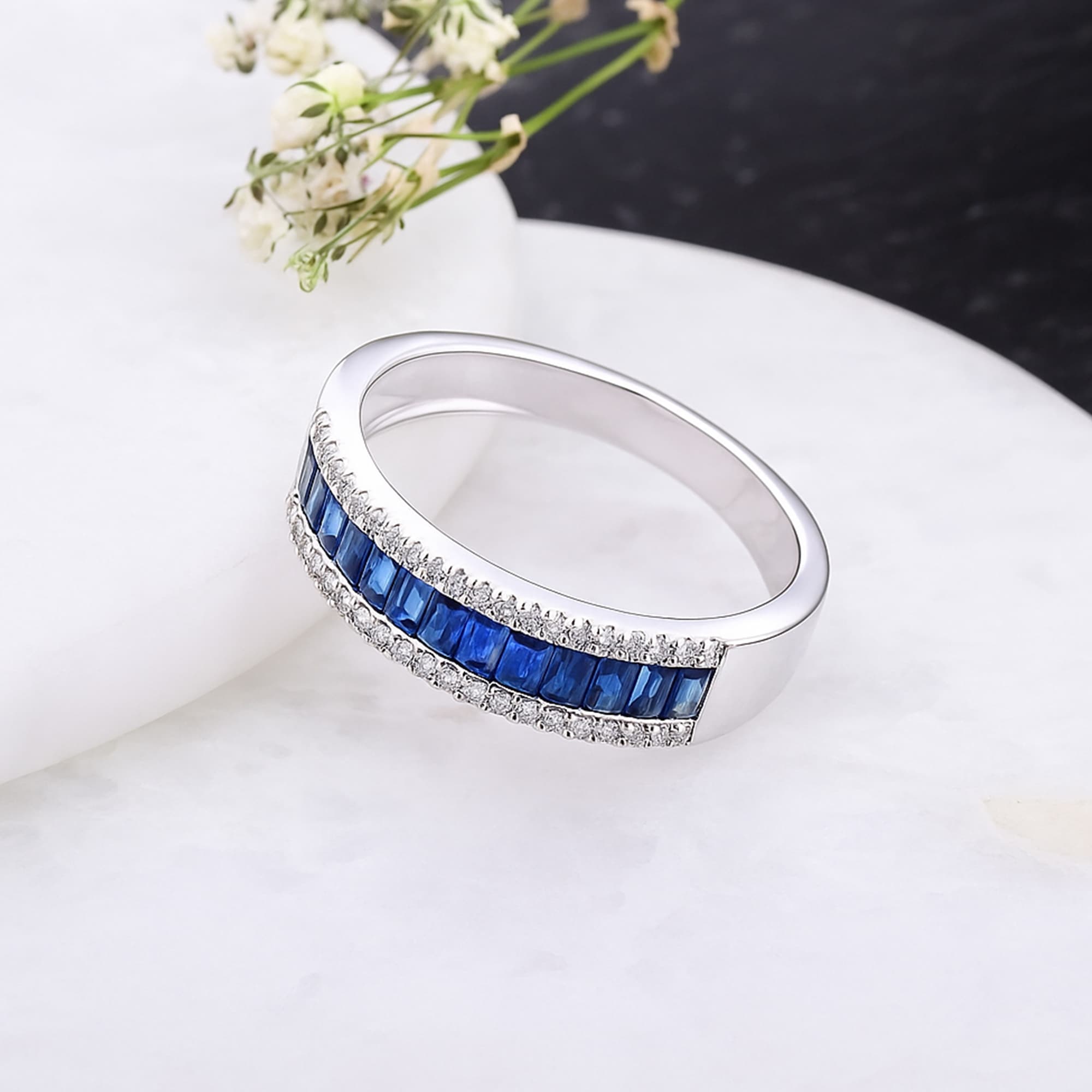 Blue Sapphire Radiance Band Ring alternate view