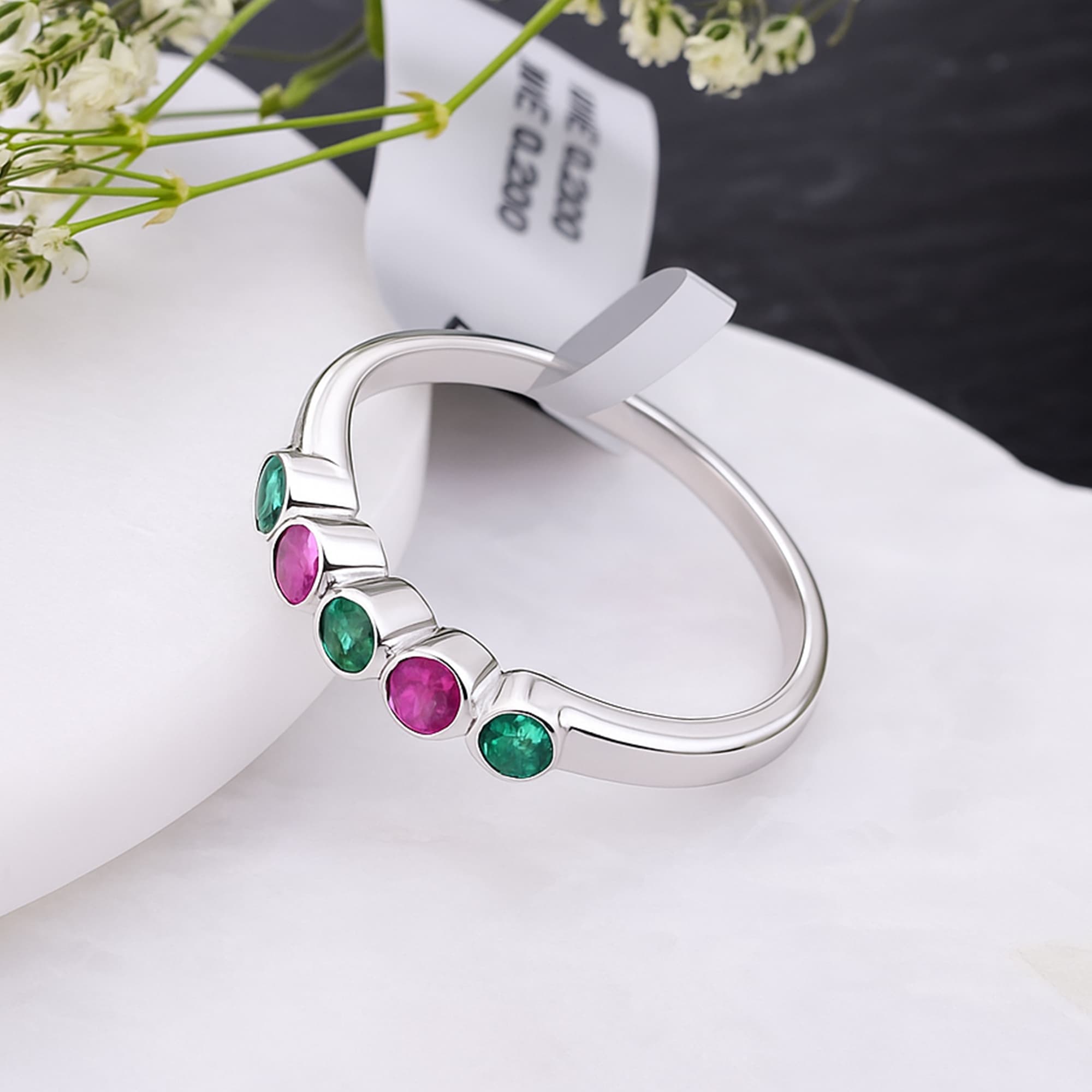 Harmony Ruby & Emerald Five-Stone Ring alternate view
