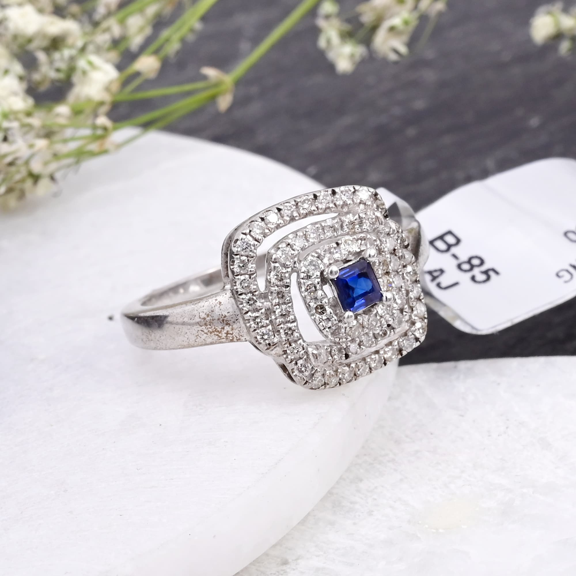 Royal Halo Sapphire Ring alternate view