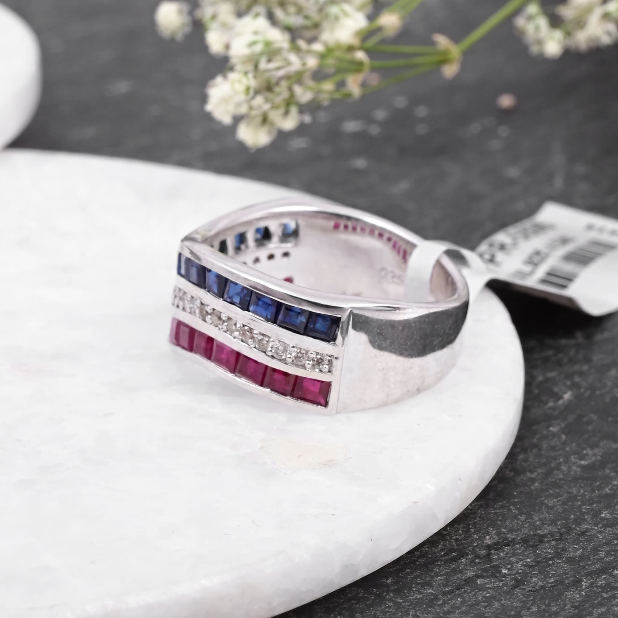 Harmony Wave Ruby Sapphire Ring
