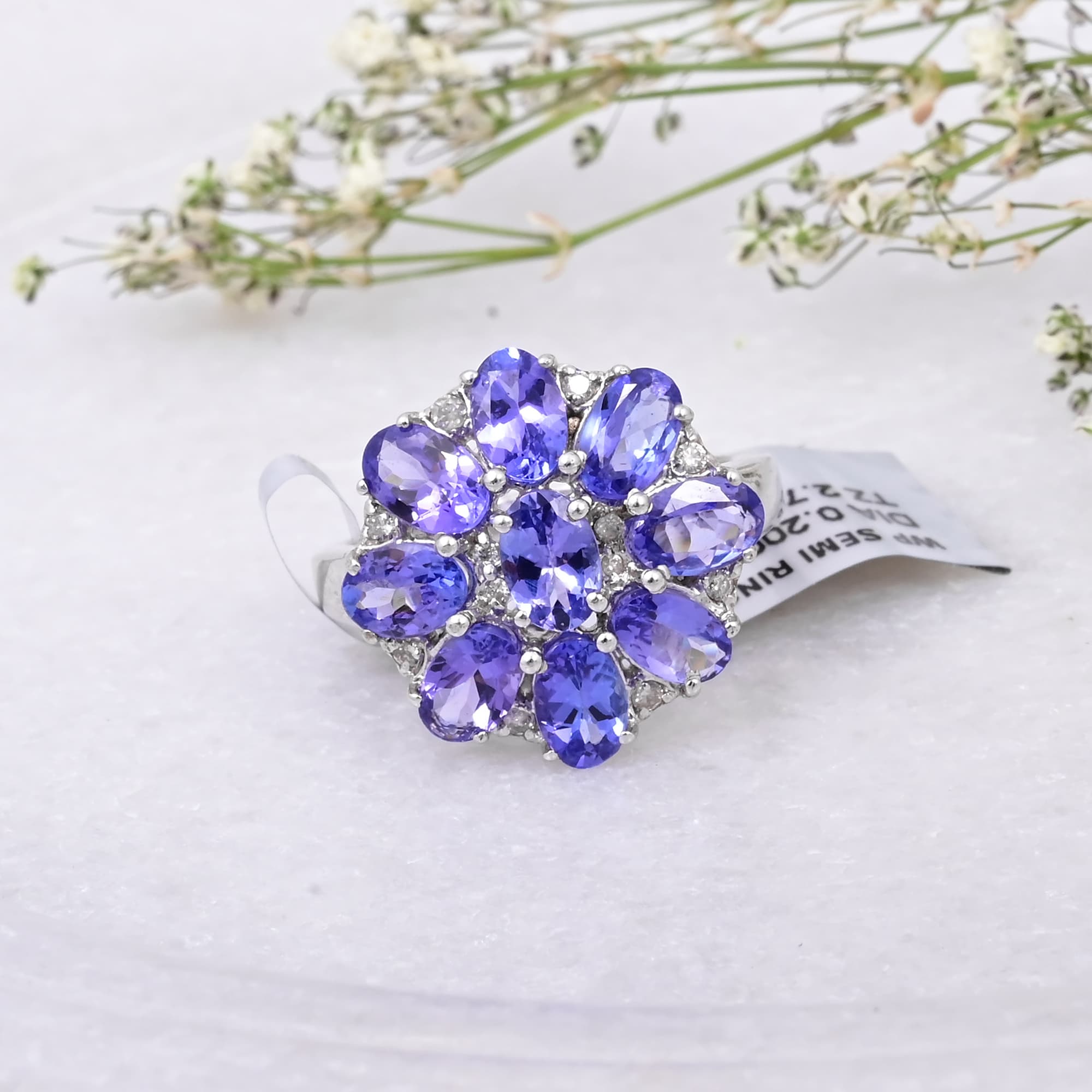 Tanzanite Blossom Cluster Ring