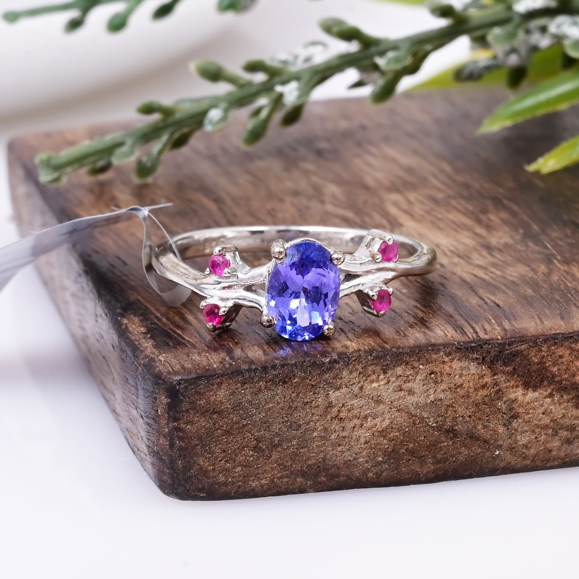 Enchanted Vine Tanzanite & Ruby Ring