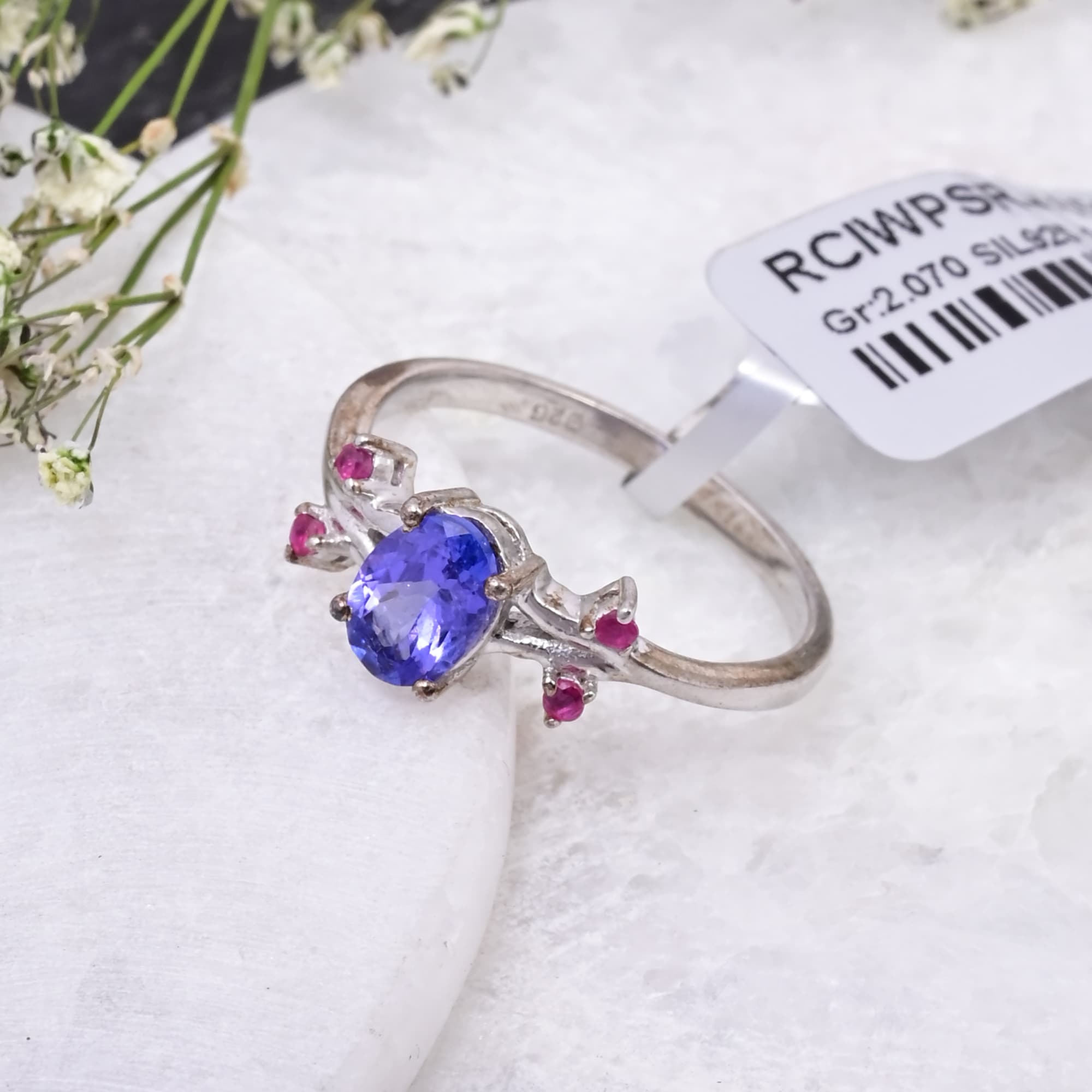 Enchanted Vine Tanzanite & Ruby Ring alternate view