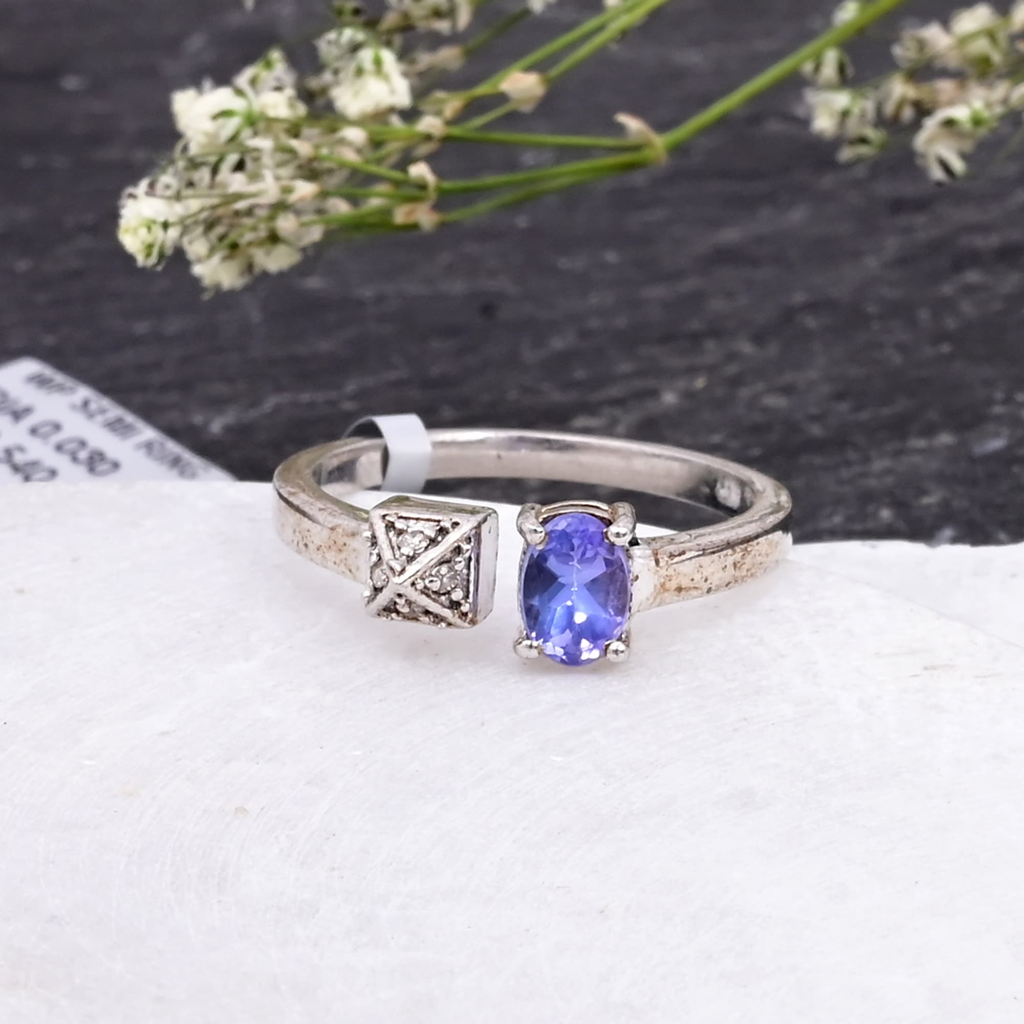 Celestial Tanzanite Open Ring alternate view