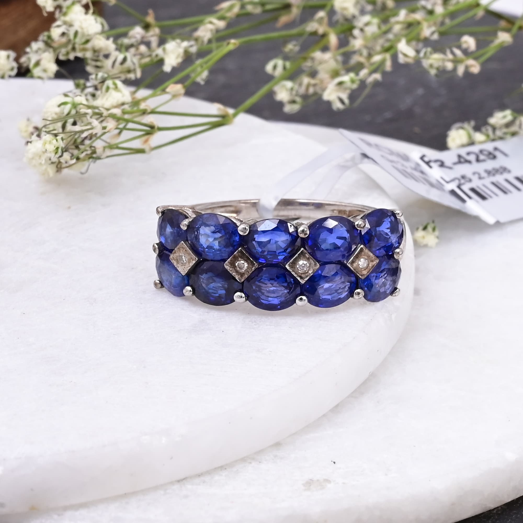 Midnight Sapphire Diamond Band Ring