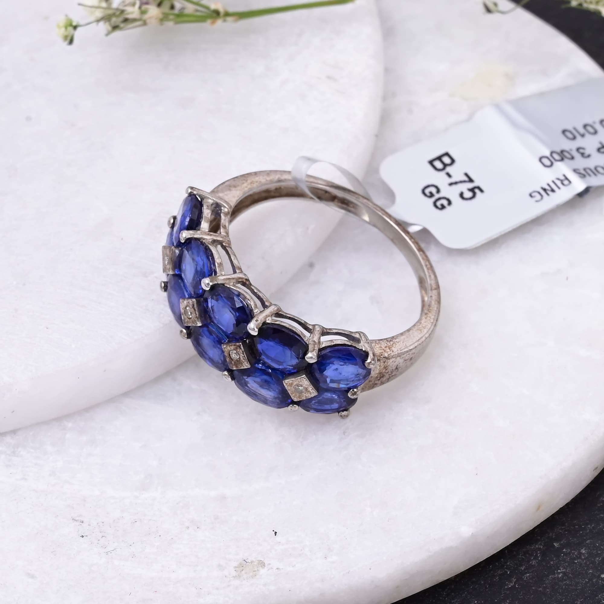 Midnight Sapphire Diamond Band Ring