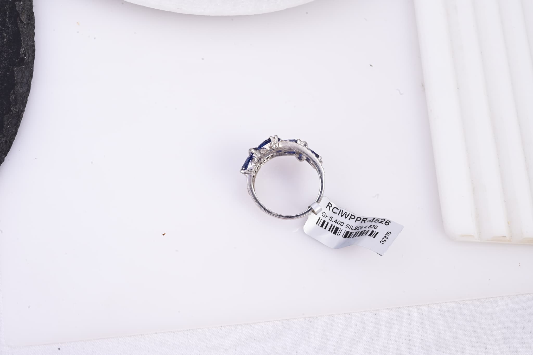 Midnight Sapphire Blossom Ring