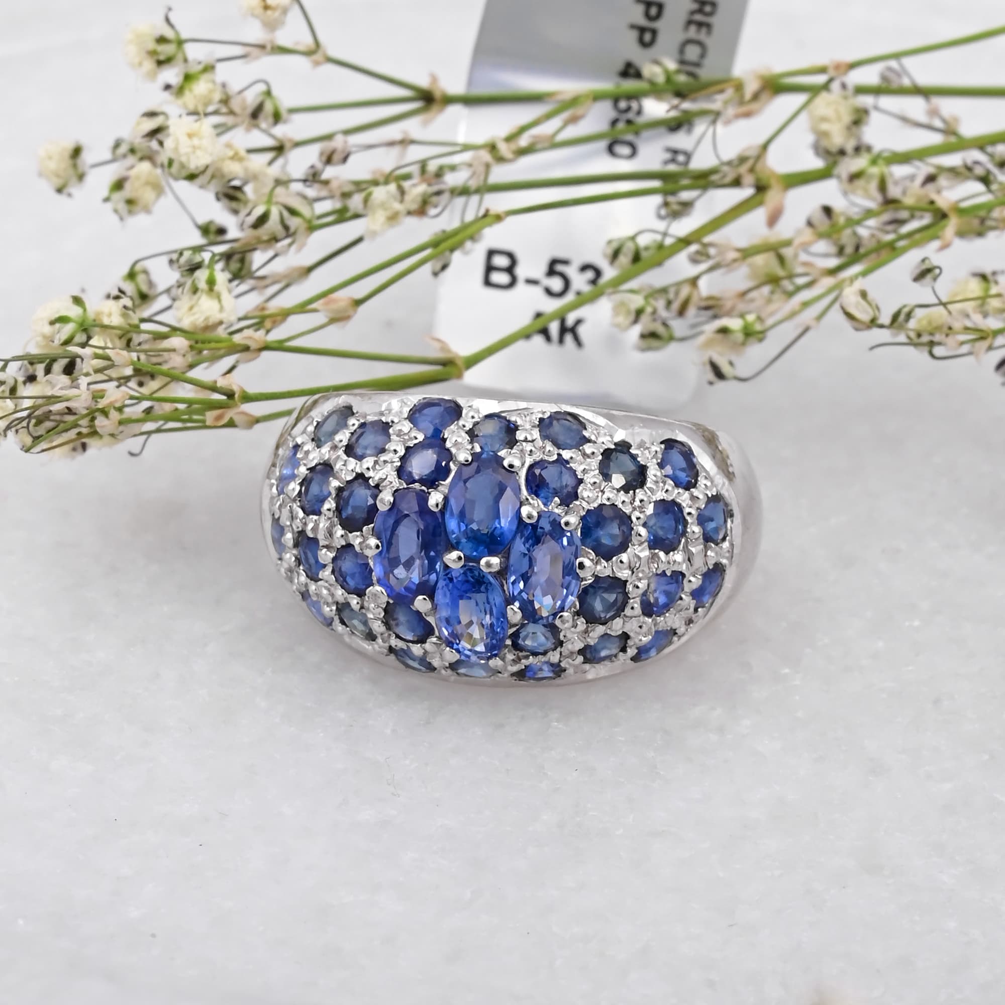 Royal Sapphire Mosaic Statement Ring