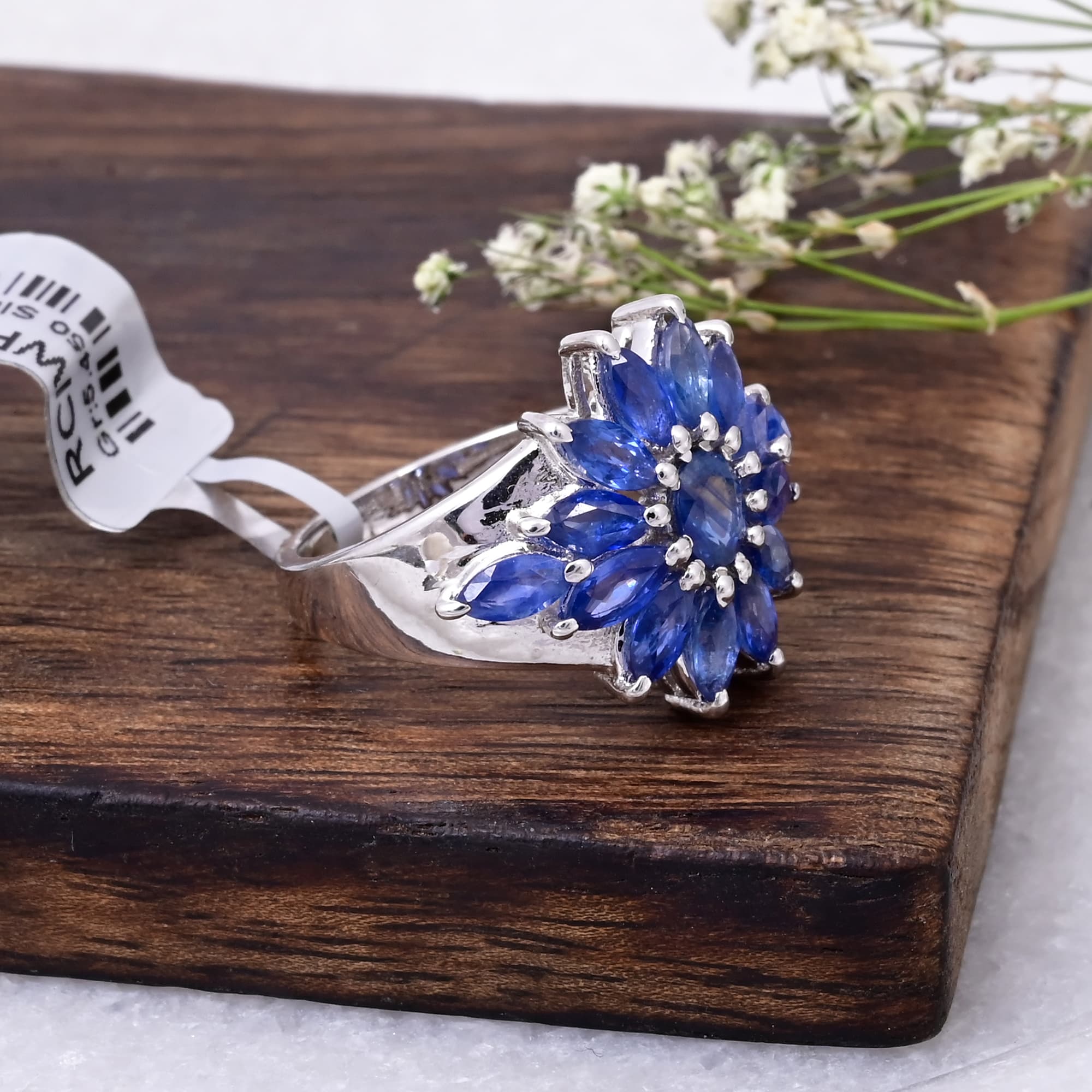 Sapphire Blossom Statement Ring alternate view