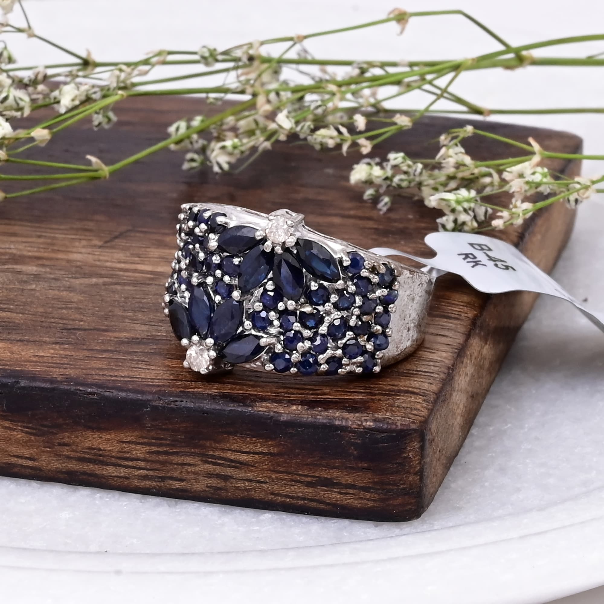 Midnight Sapphire Garden Ring