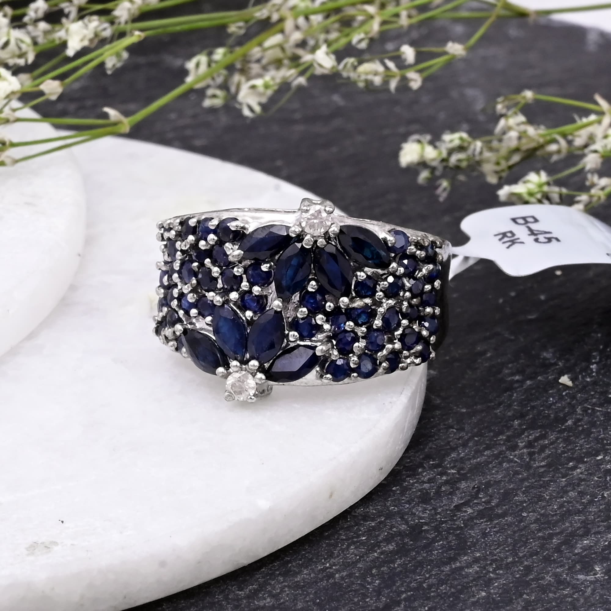 Midnight Sapphire Garden Ring alternate view