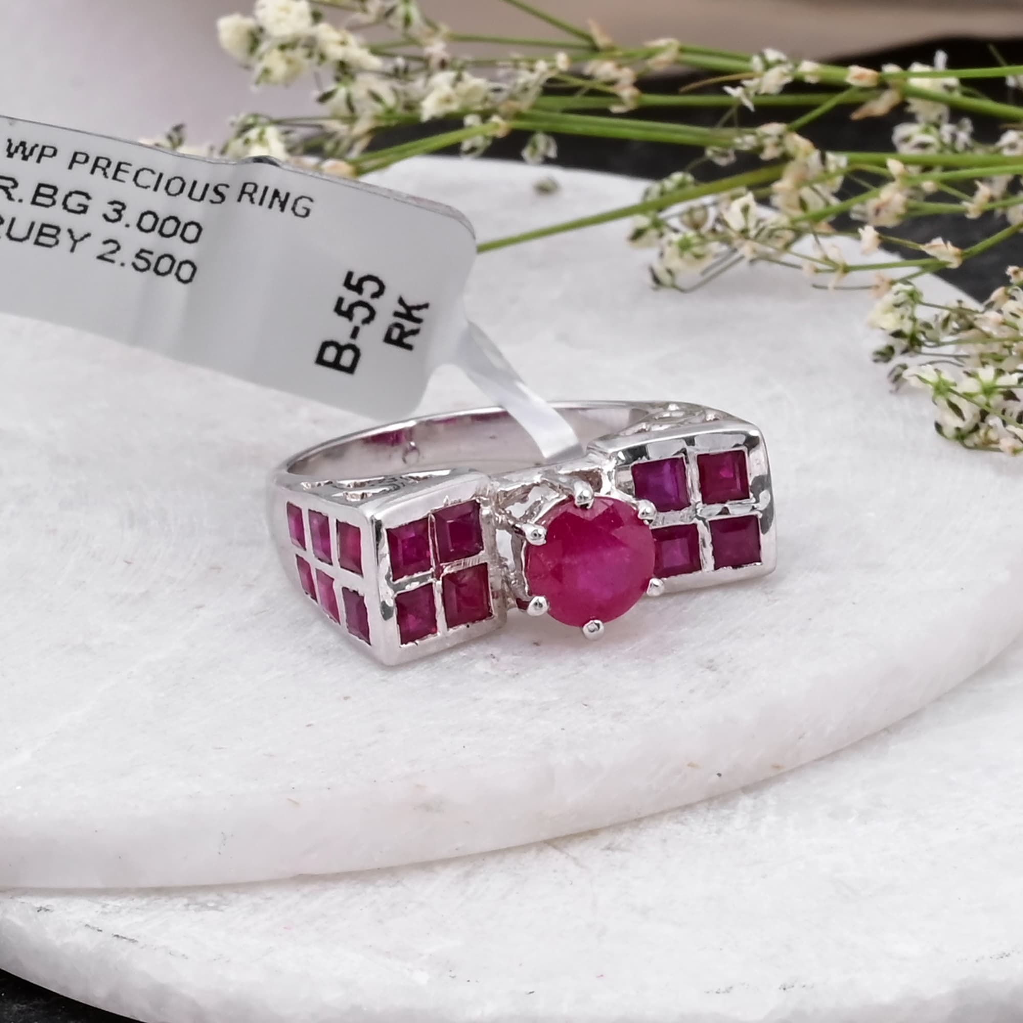 Ruby Mosaic Solitaire Ring