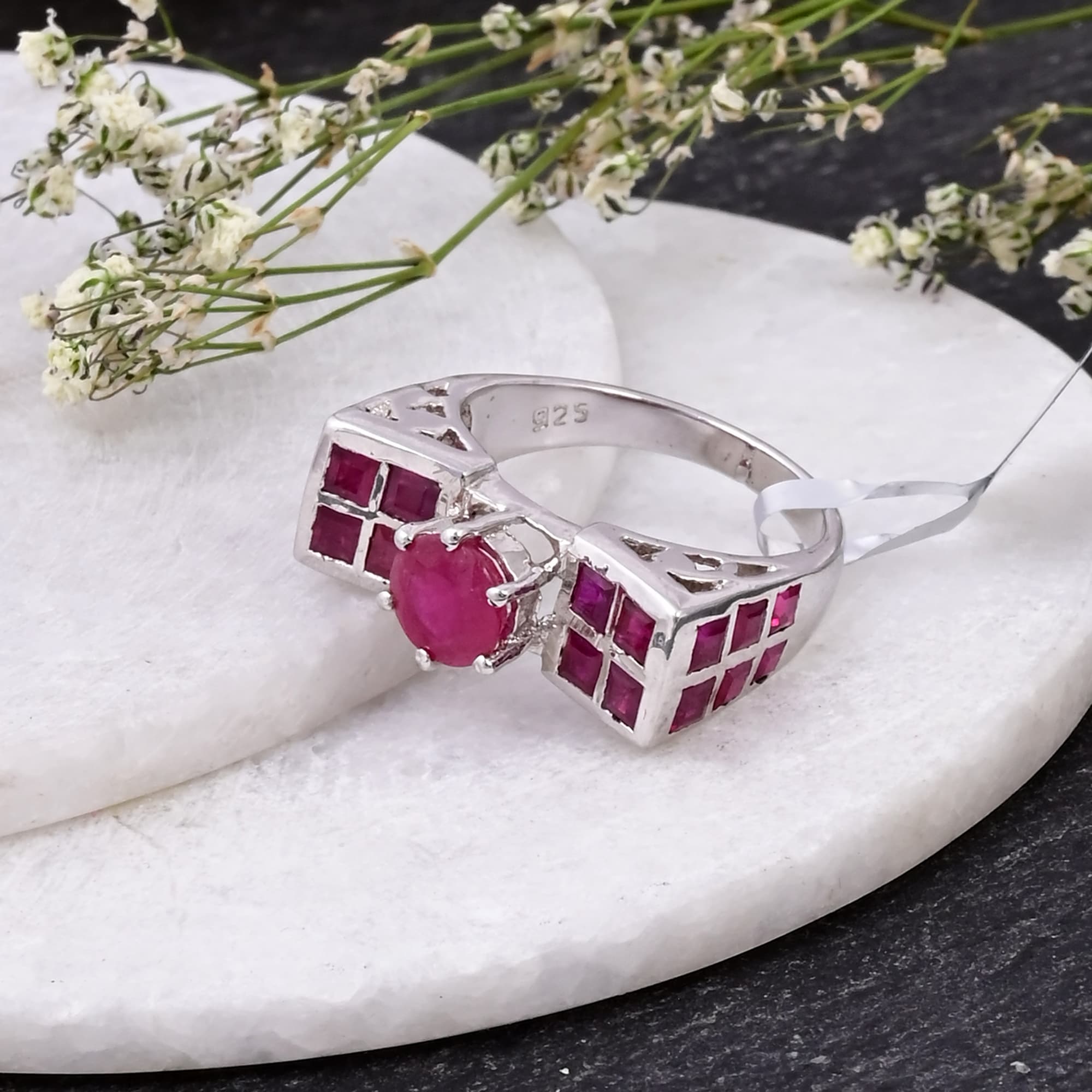 Ruby Mosaic Solitaire Ring alternate view