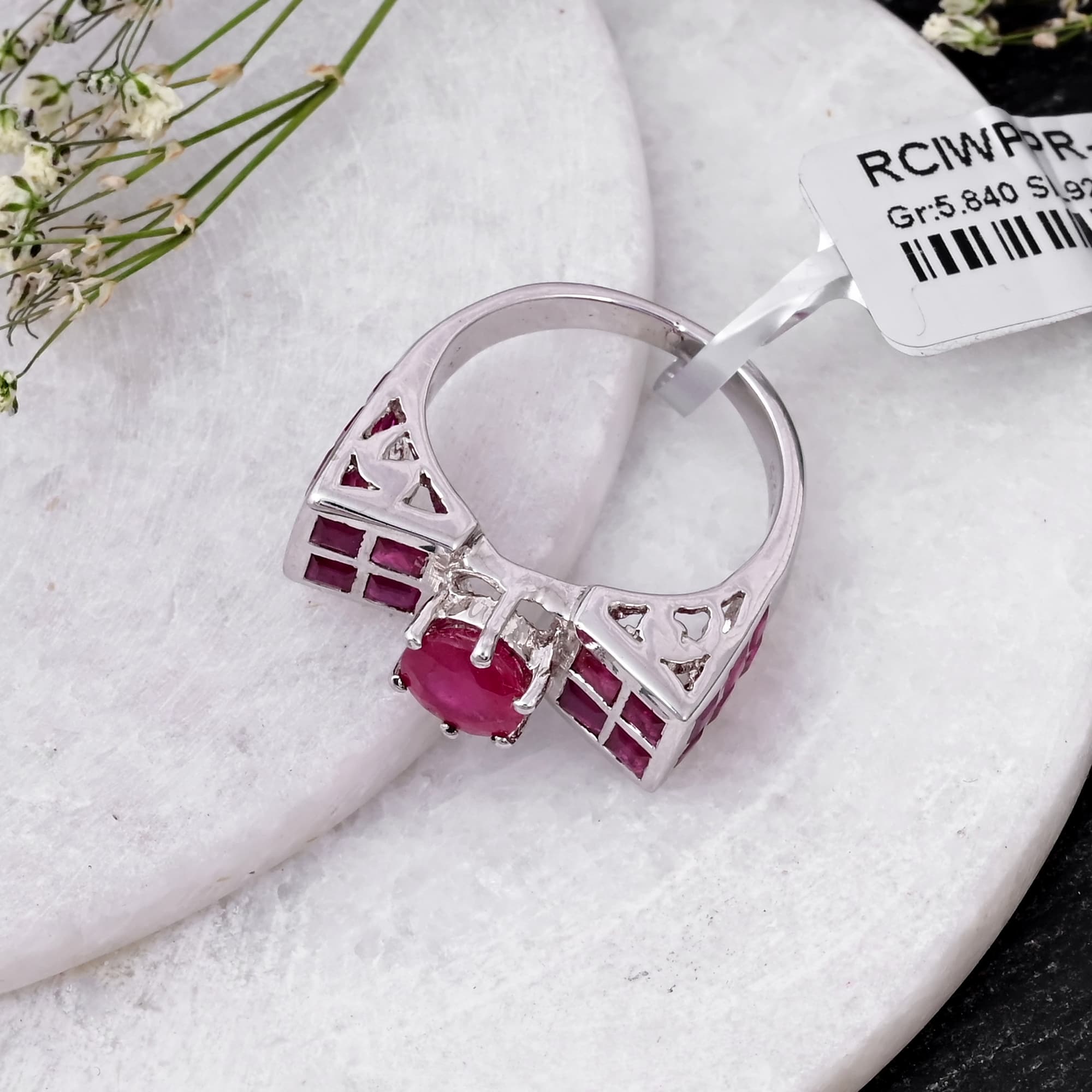 Ruby Mosaic Solitaire Ring
