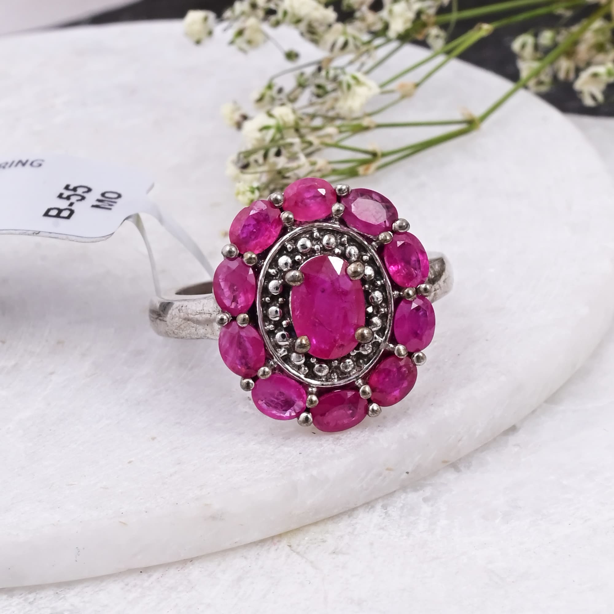 Ruby Halo Blossom Ring alternate view