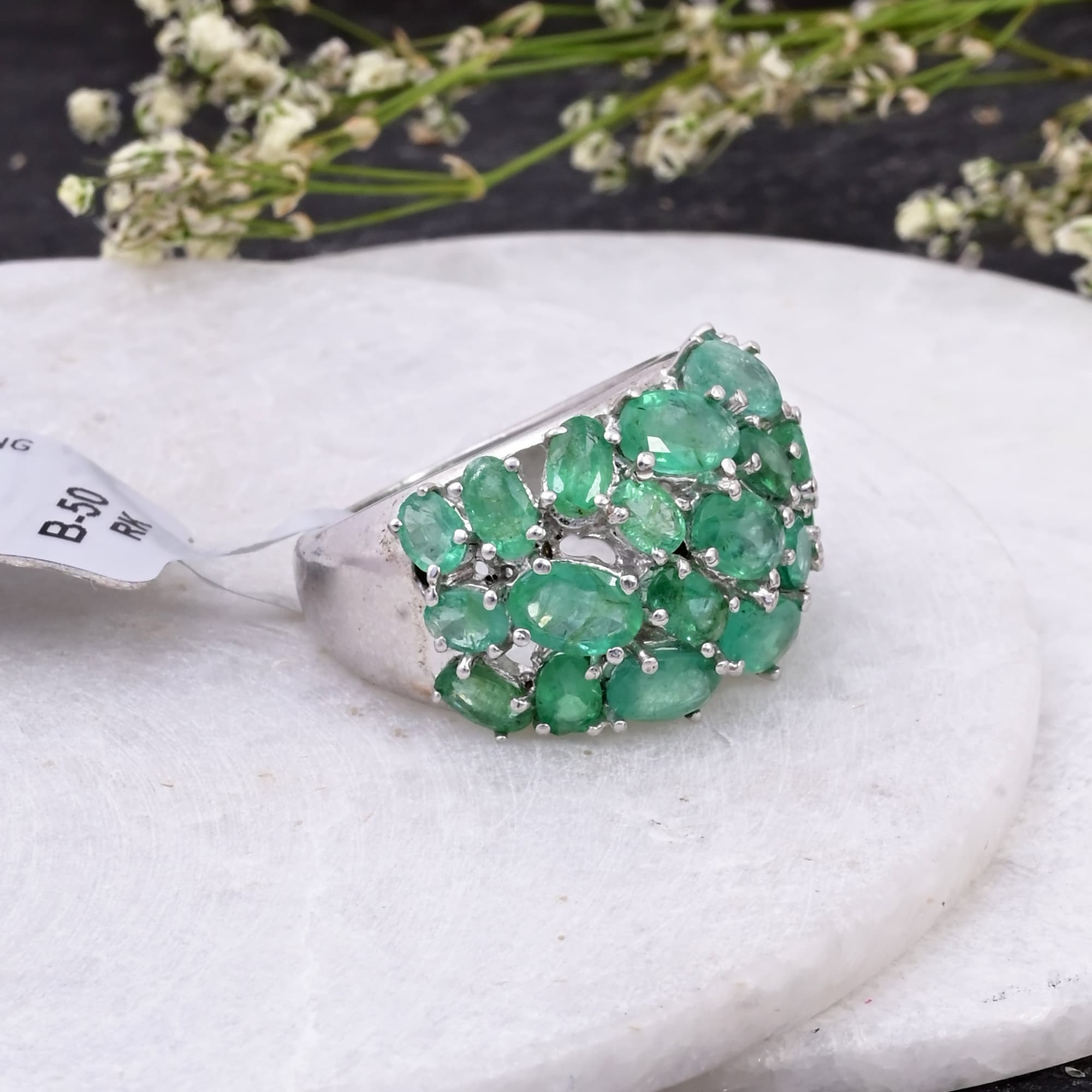 Emerald Cascade Statement Ring alternate view