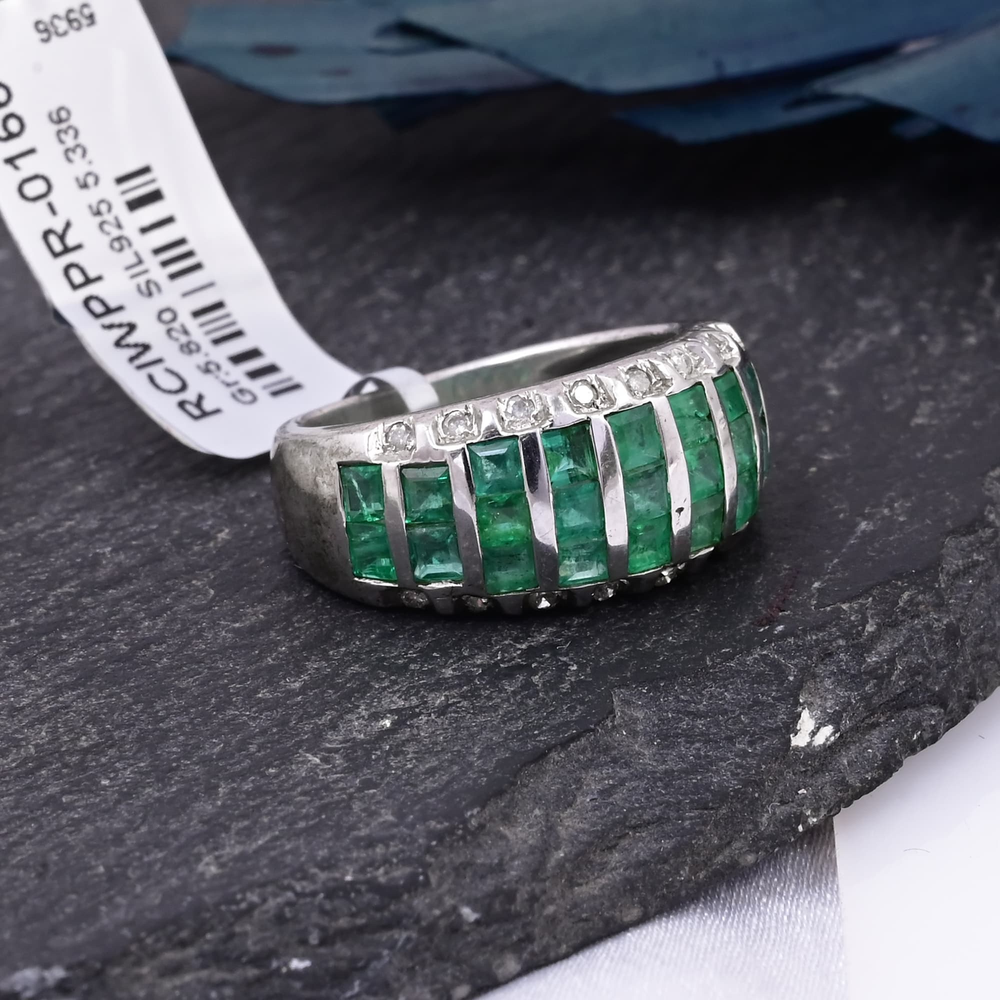 Emerald Horizon Band Ring