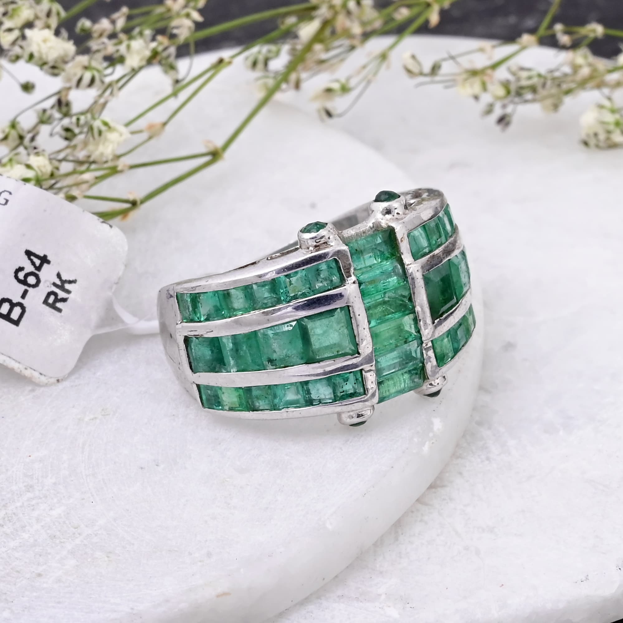 Emerald Lattice Statement Ring alternate view