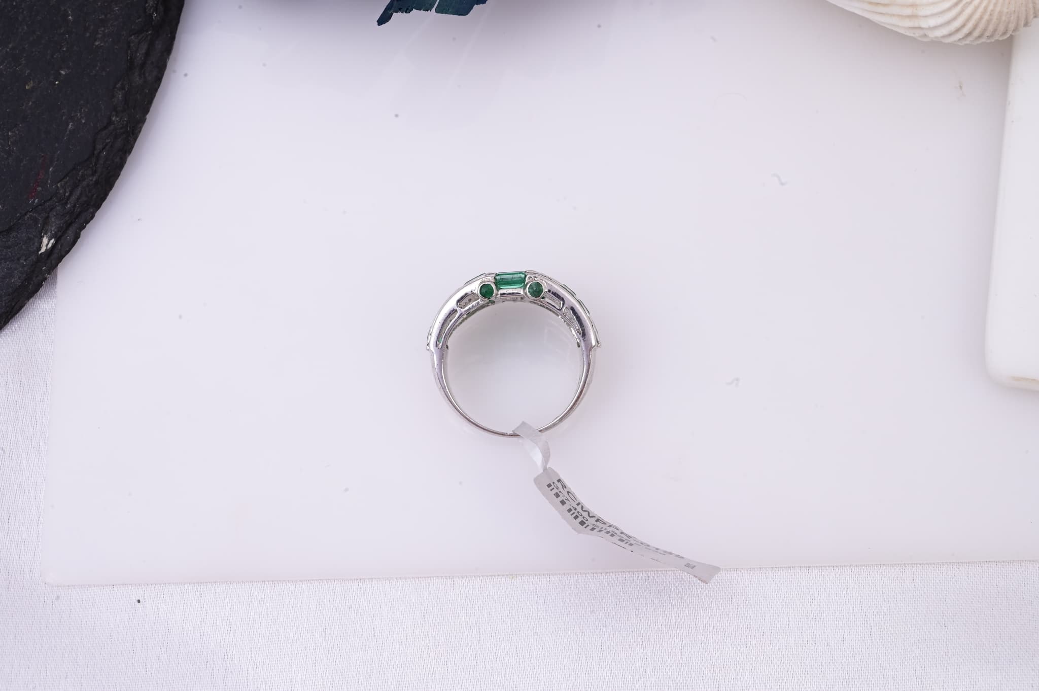 Emerald Lattice Statement Ring